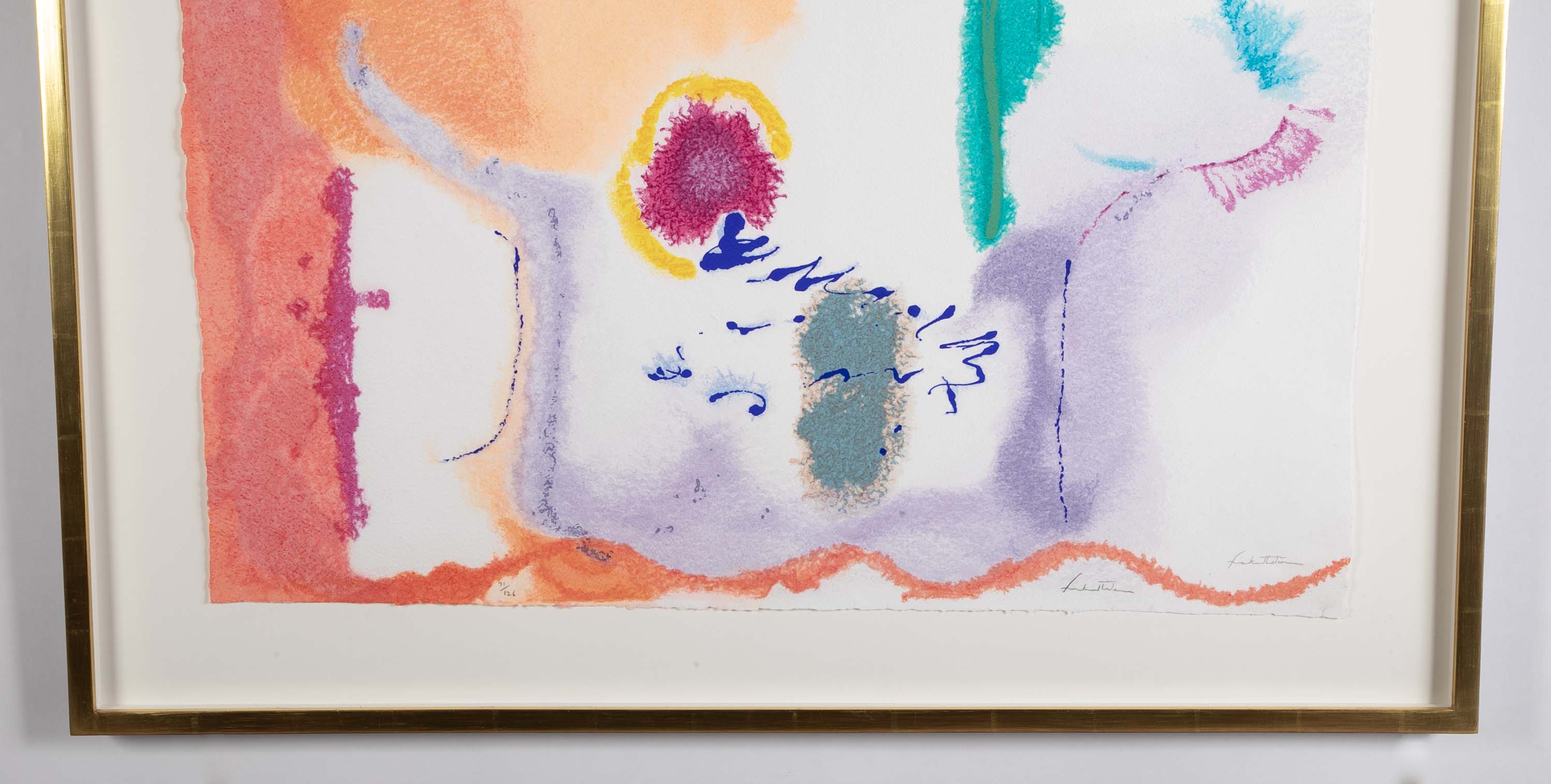 "Beginnings" Screenprint in Colors by American Abstract Artist Helen Frankenthaler