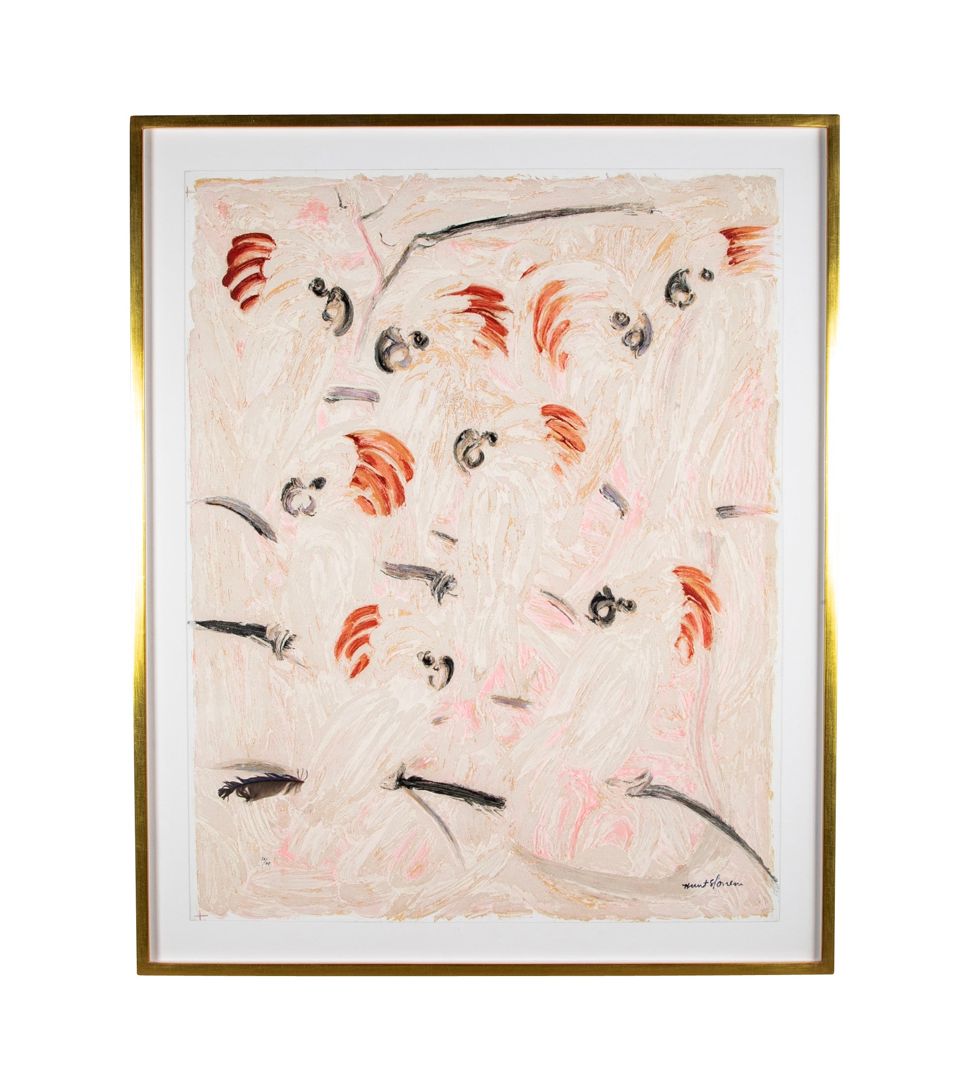 Hunt Slonem (b. Kittery ME, 1951) "Cockatoos" SIlkscreen