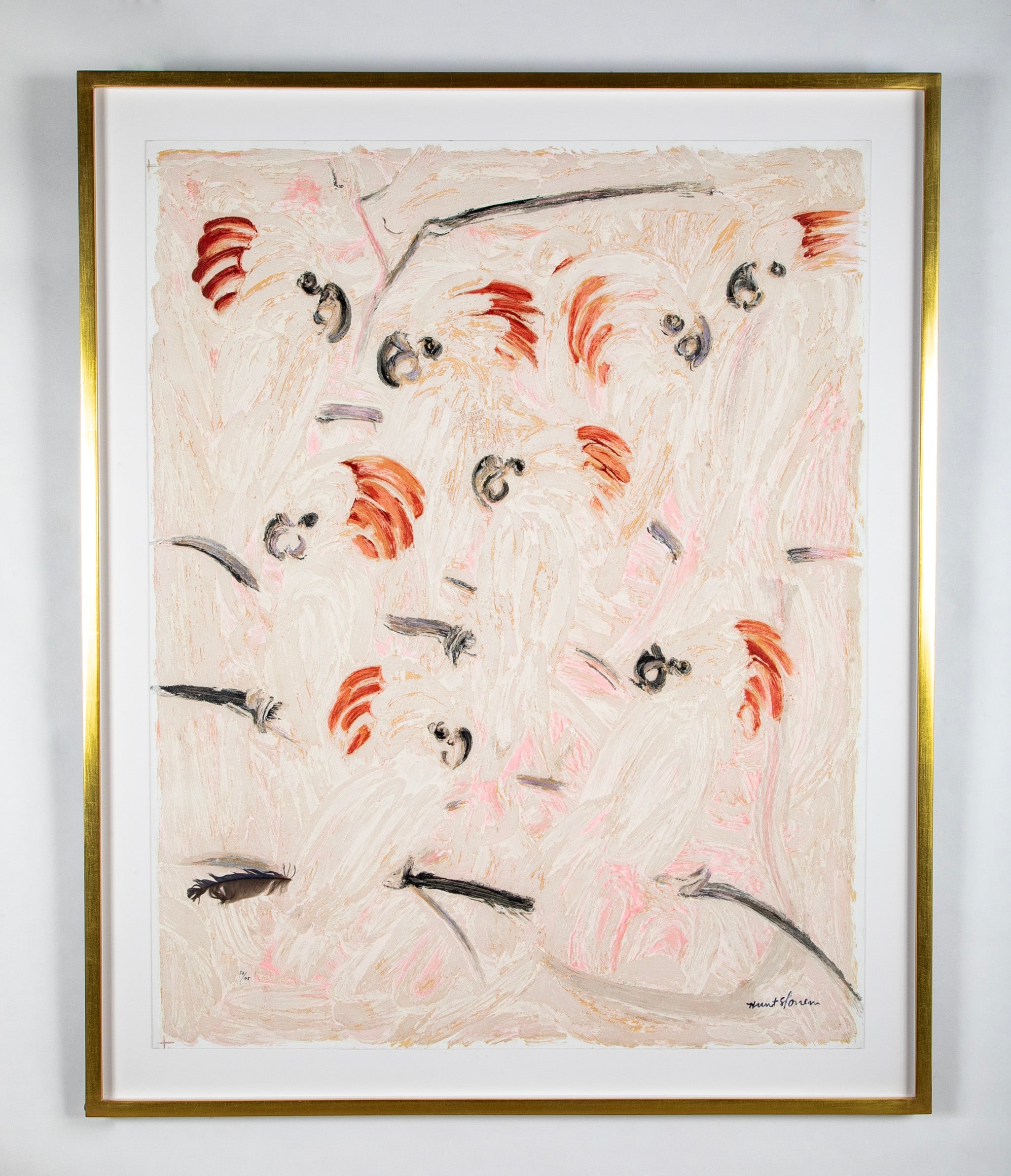 Hunt Slonem (b. Kittery ME, 1951) "Cockatoos" SIlkscreen