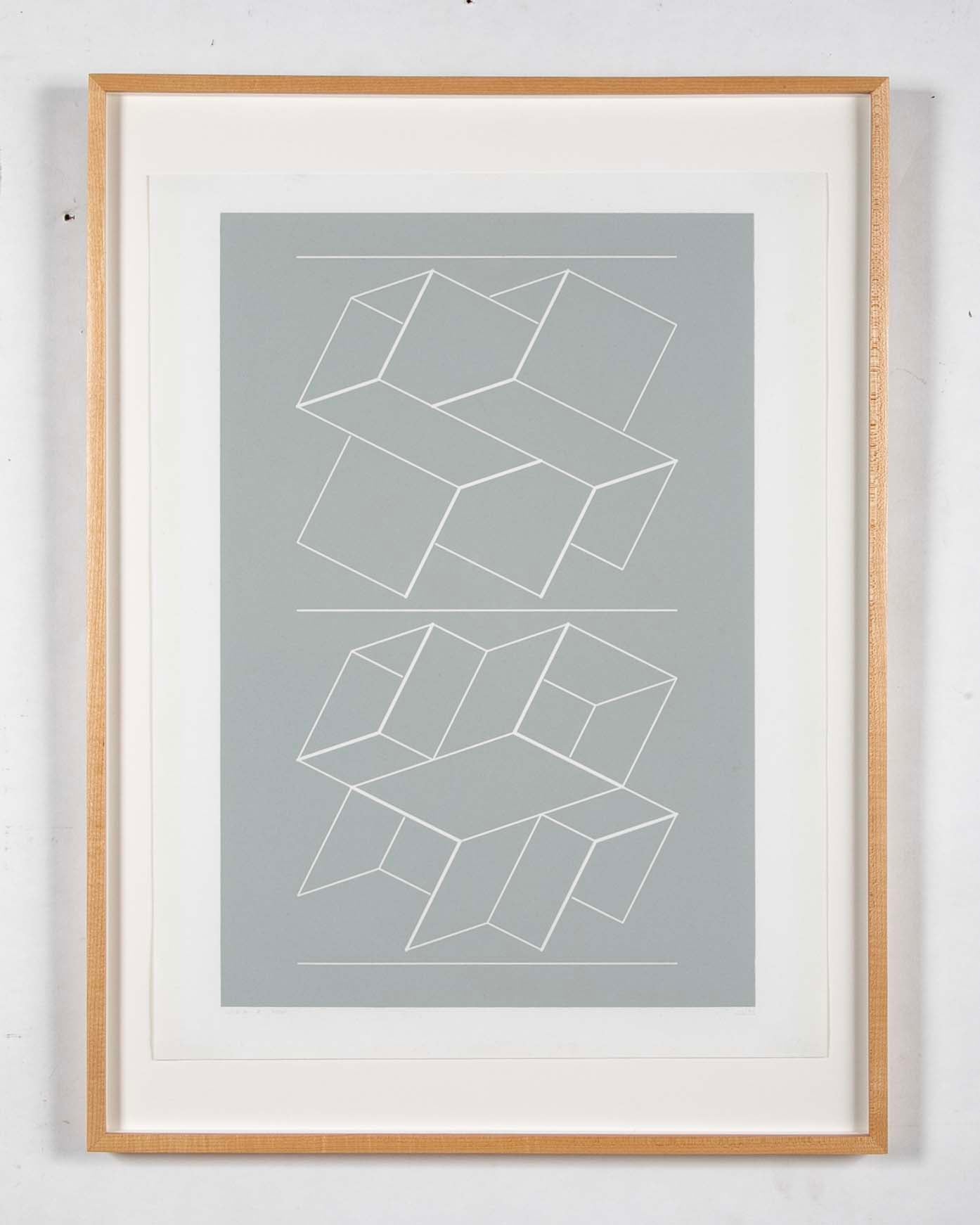 "White Embossing on Gray VII", by Josef Albers