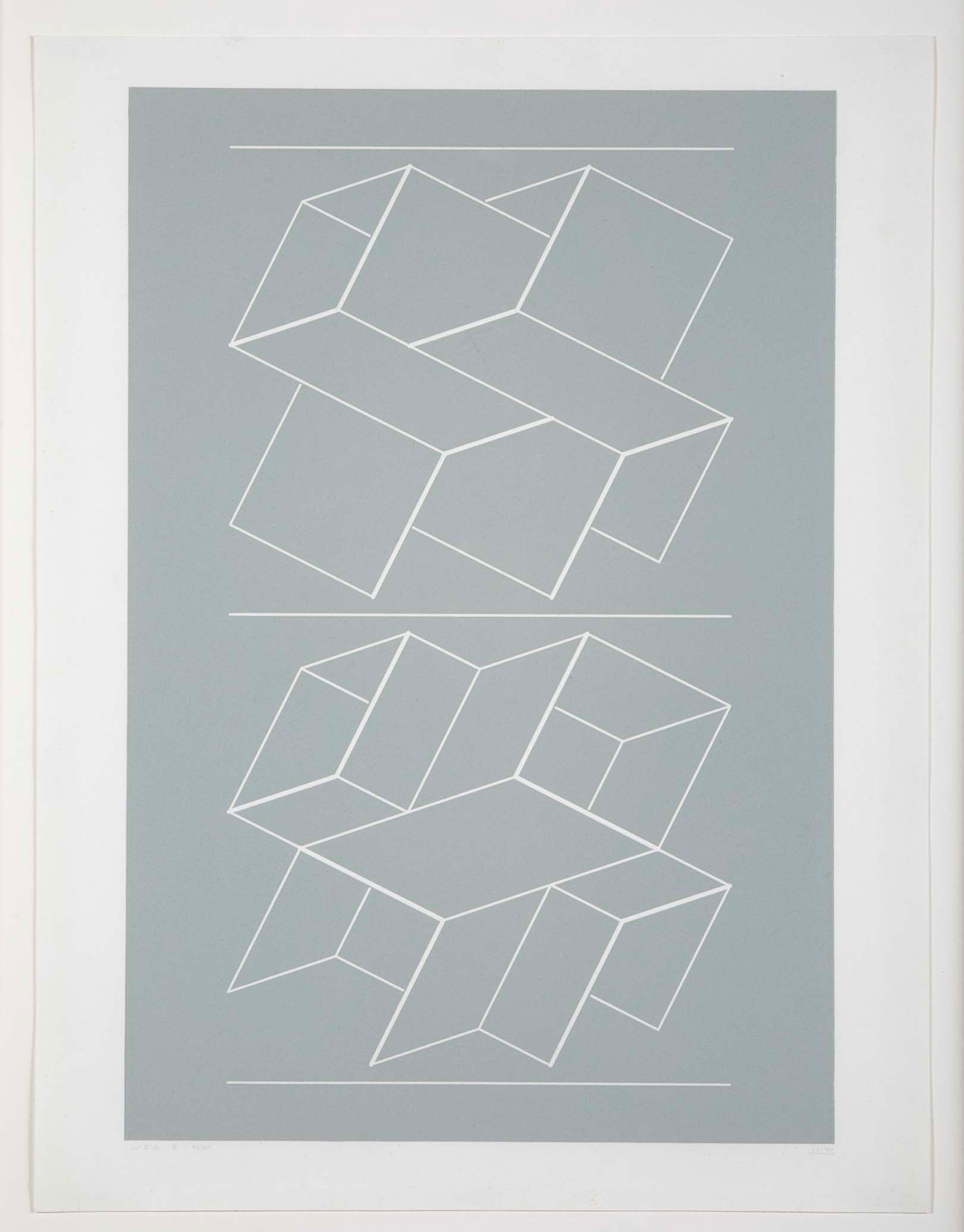 "White Embossing on Gray VII", by Josef Albers