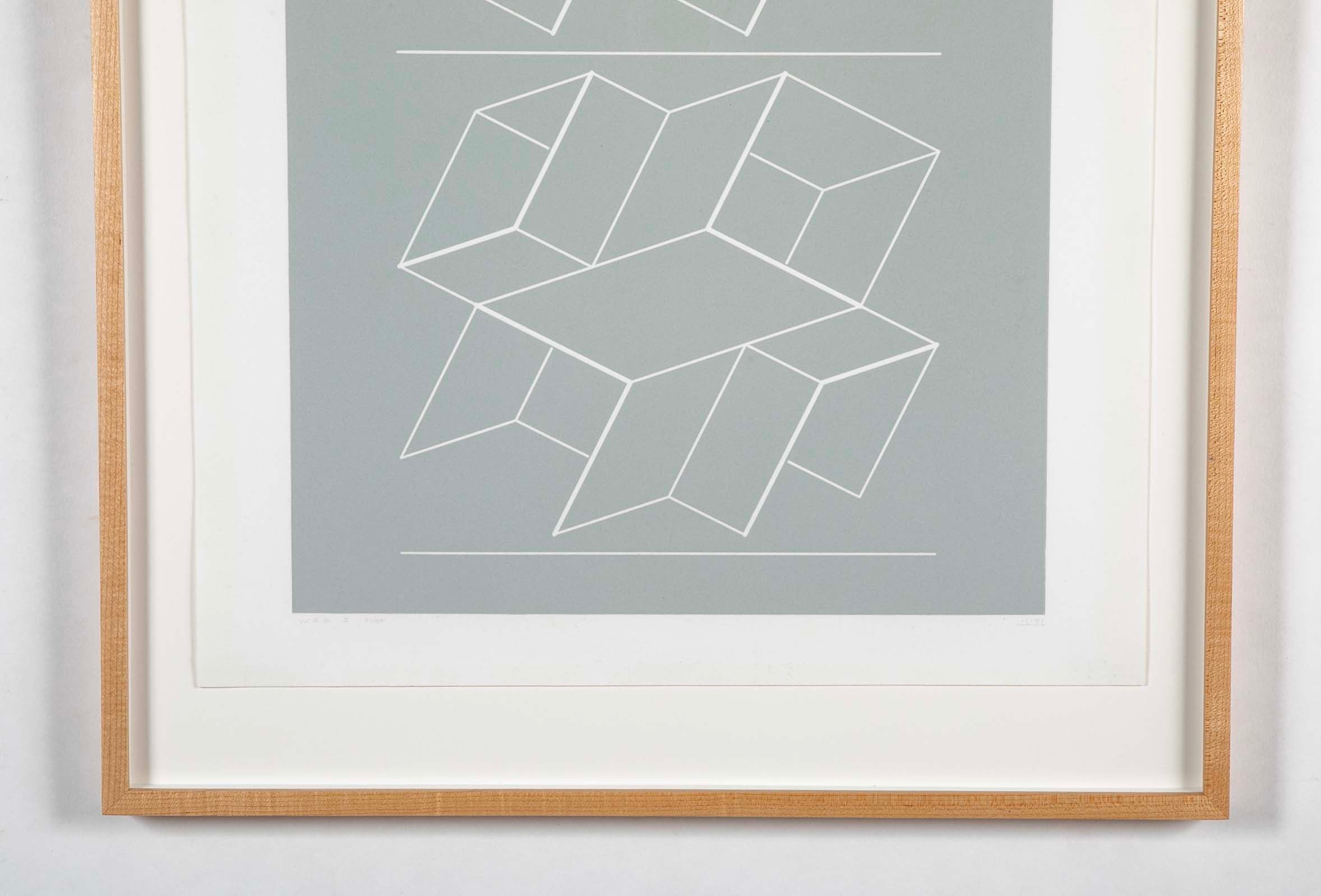 "White Embossing on Gray VII", by Josef Albers