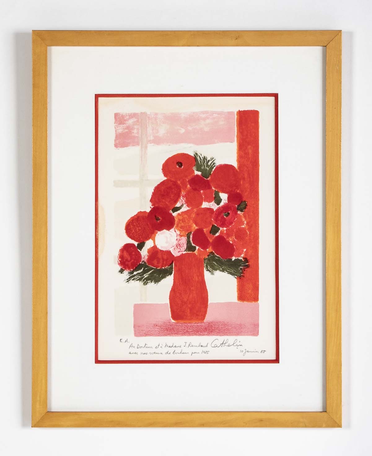 "Bouquet of Flowers" Lithograph by Bernard Cathelin