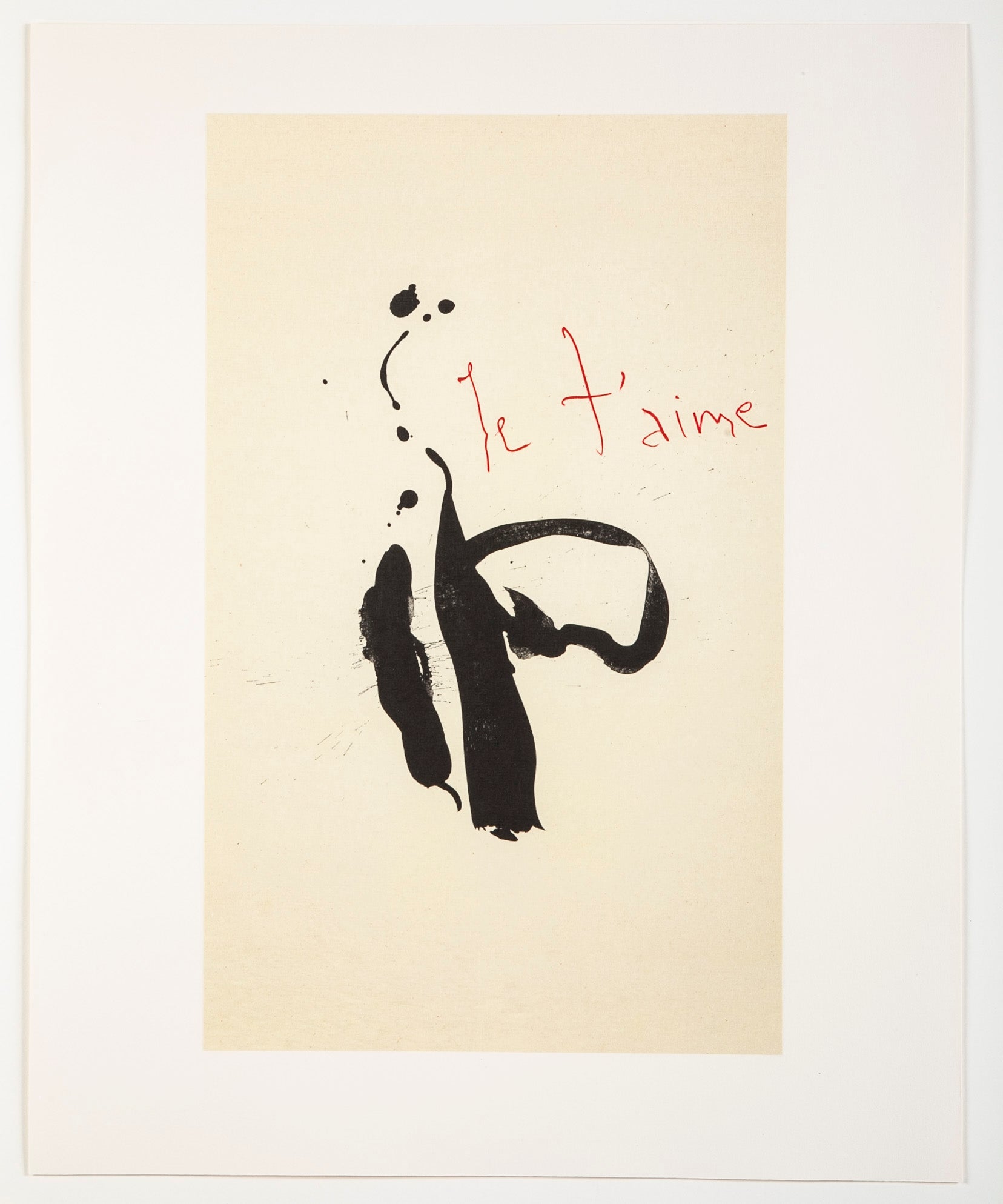 Robert Motherwell Lithograph "Je t'Aime"