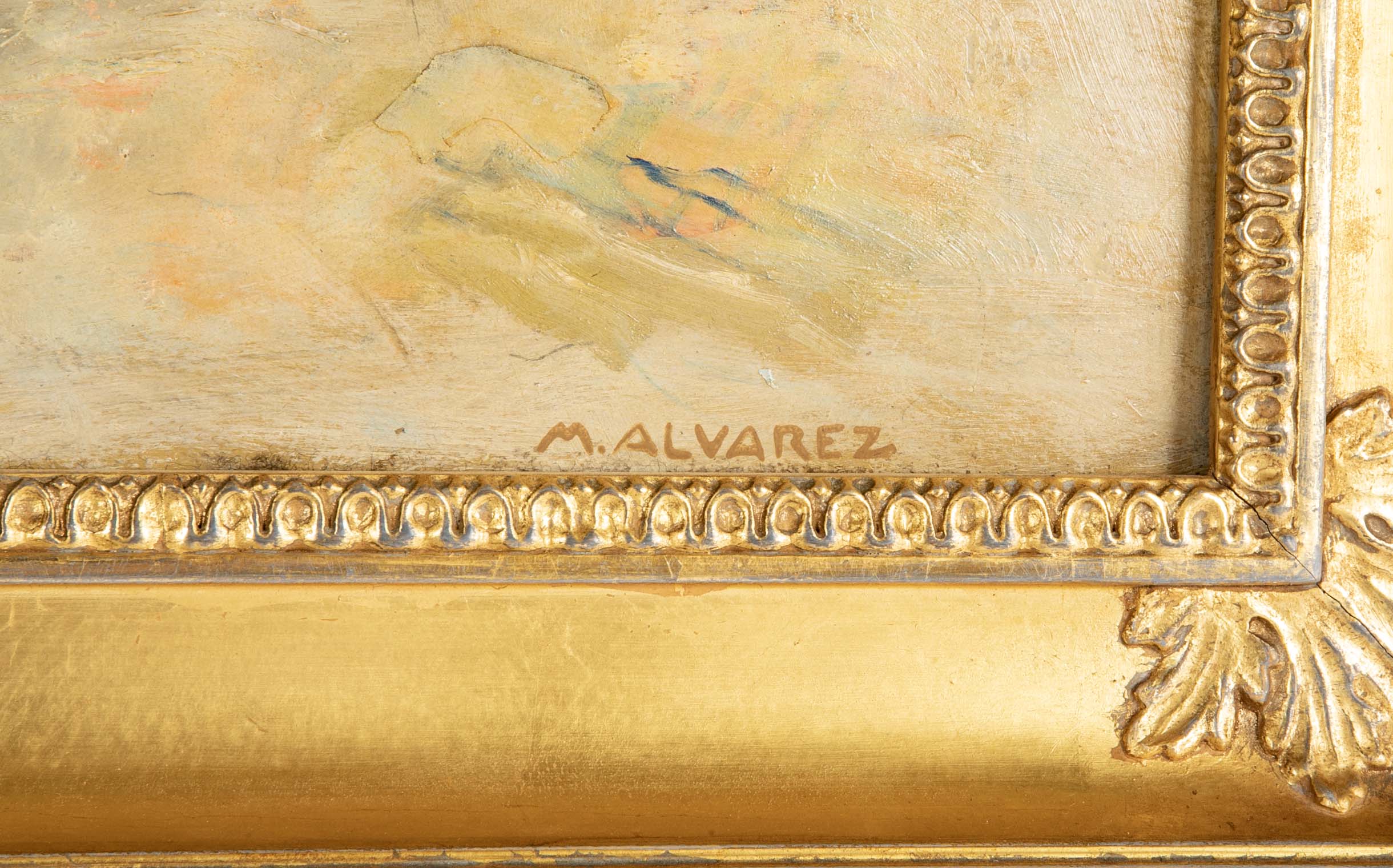 Oil on Board Painting by Mabel Alvarez