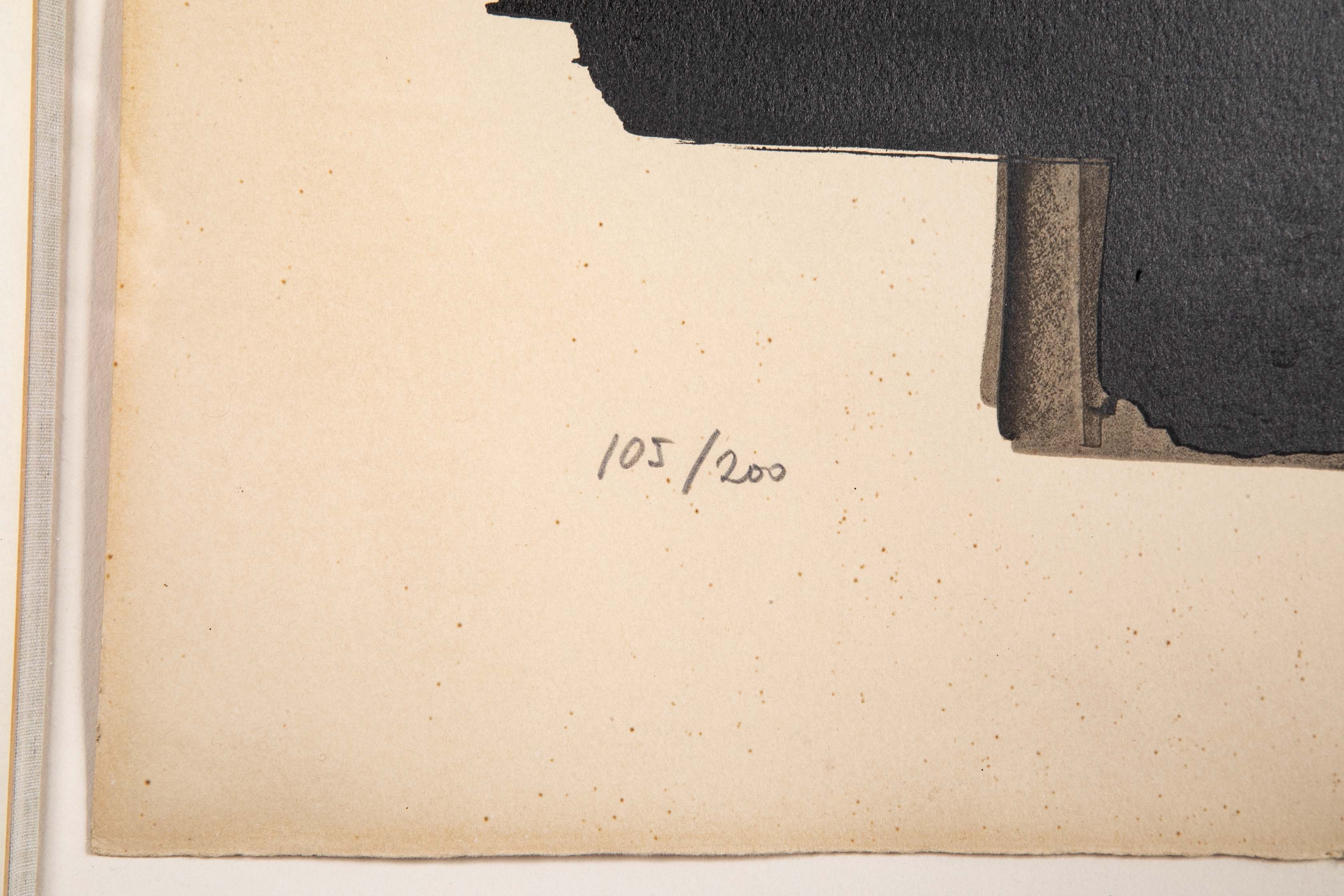 "Lithographie No. 3" by French Artist Pierre Soulages