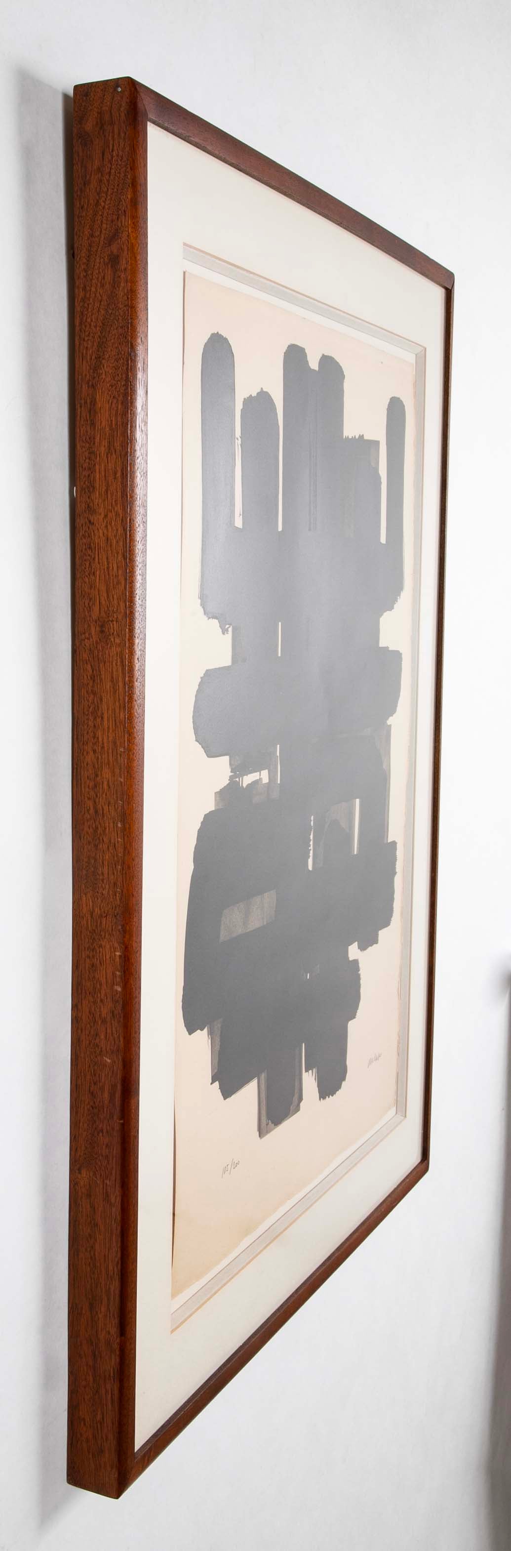"Lithographie No. 3" by French Artist Pierre Soulages