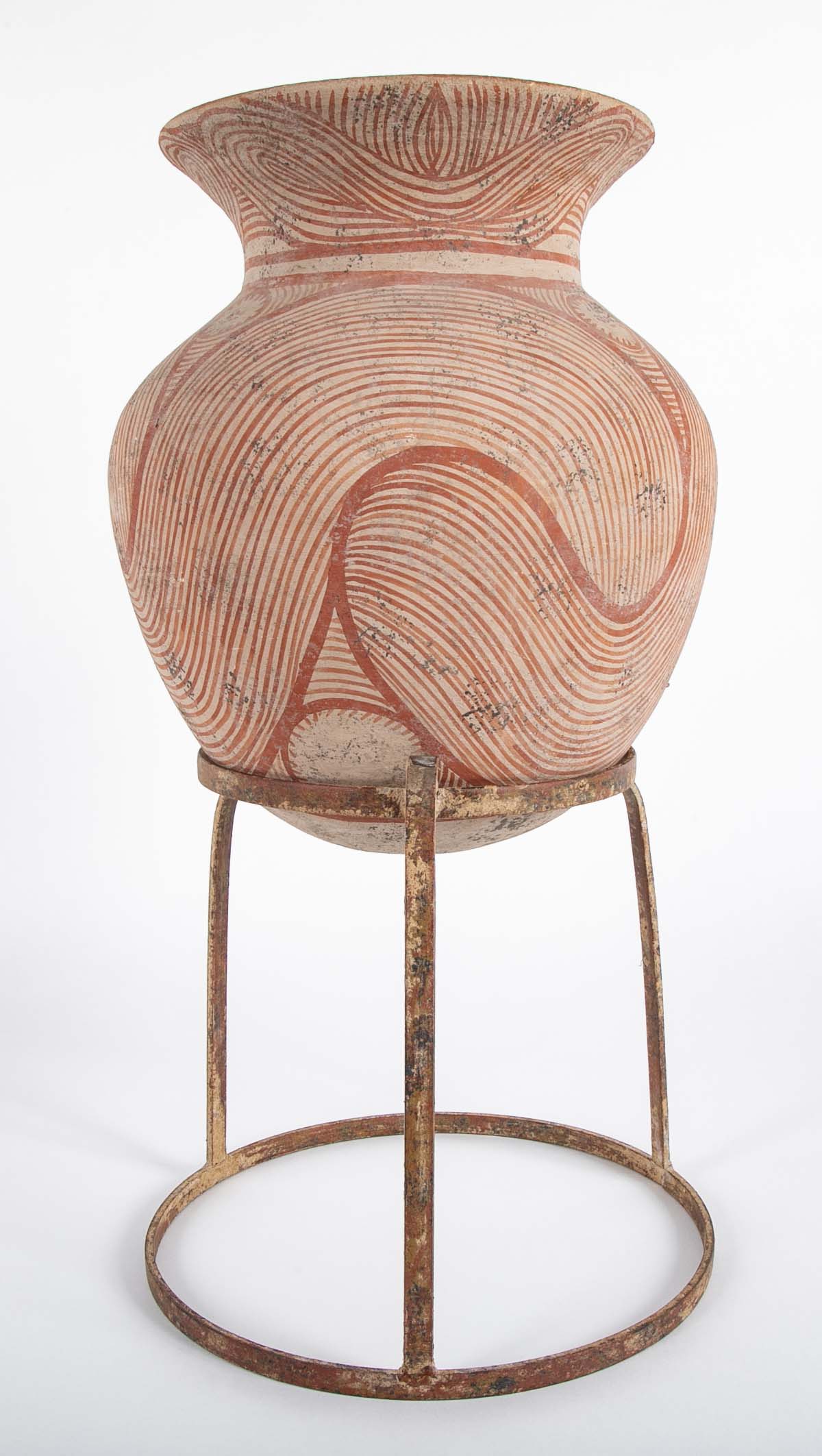 Thai "Ban Chiang" Pottery Vessel On Stand