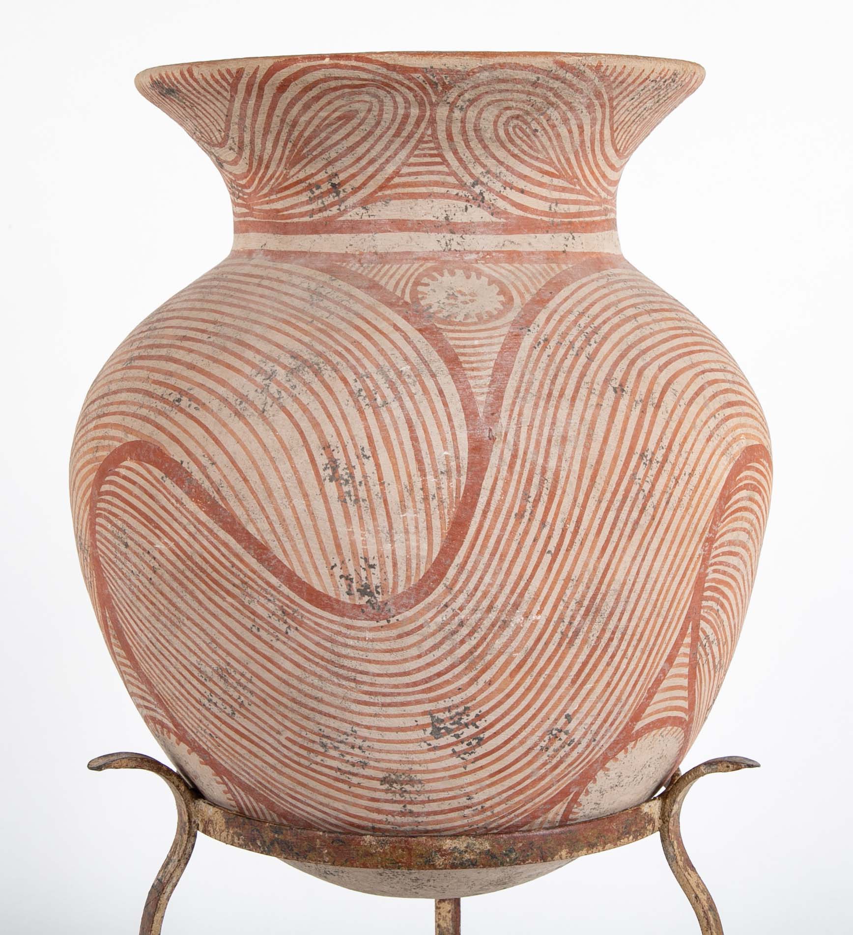 Thai "Ban Chiang" Pottery Vessel On Stand