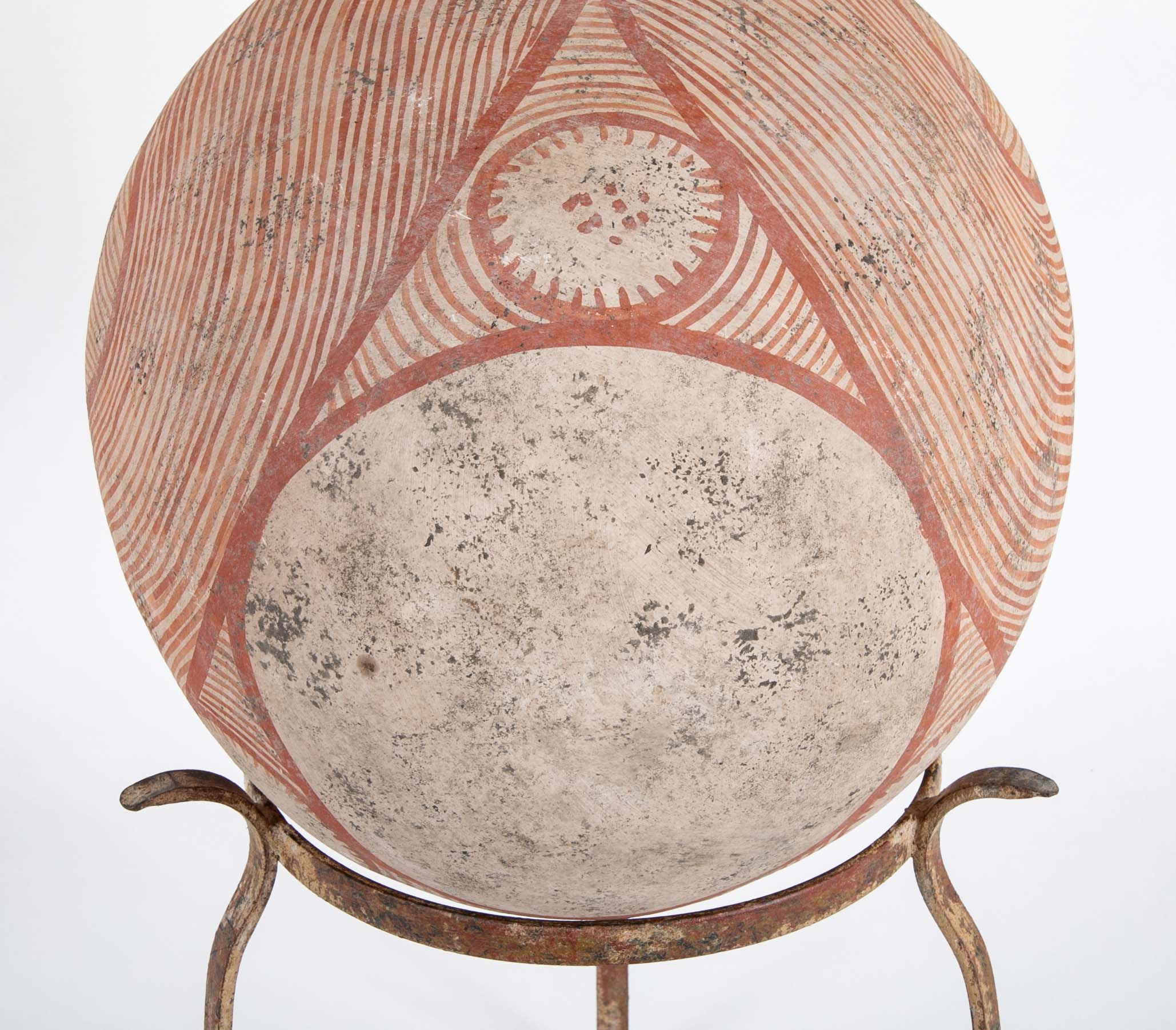 Thai "Ban Chiang" Pottery Vessel On Stand