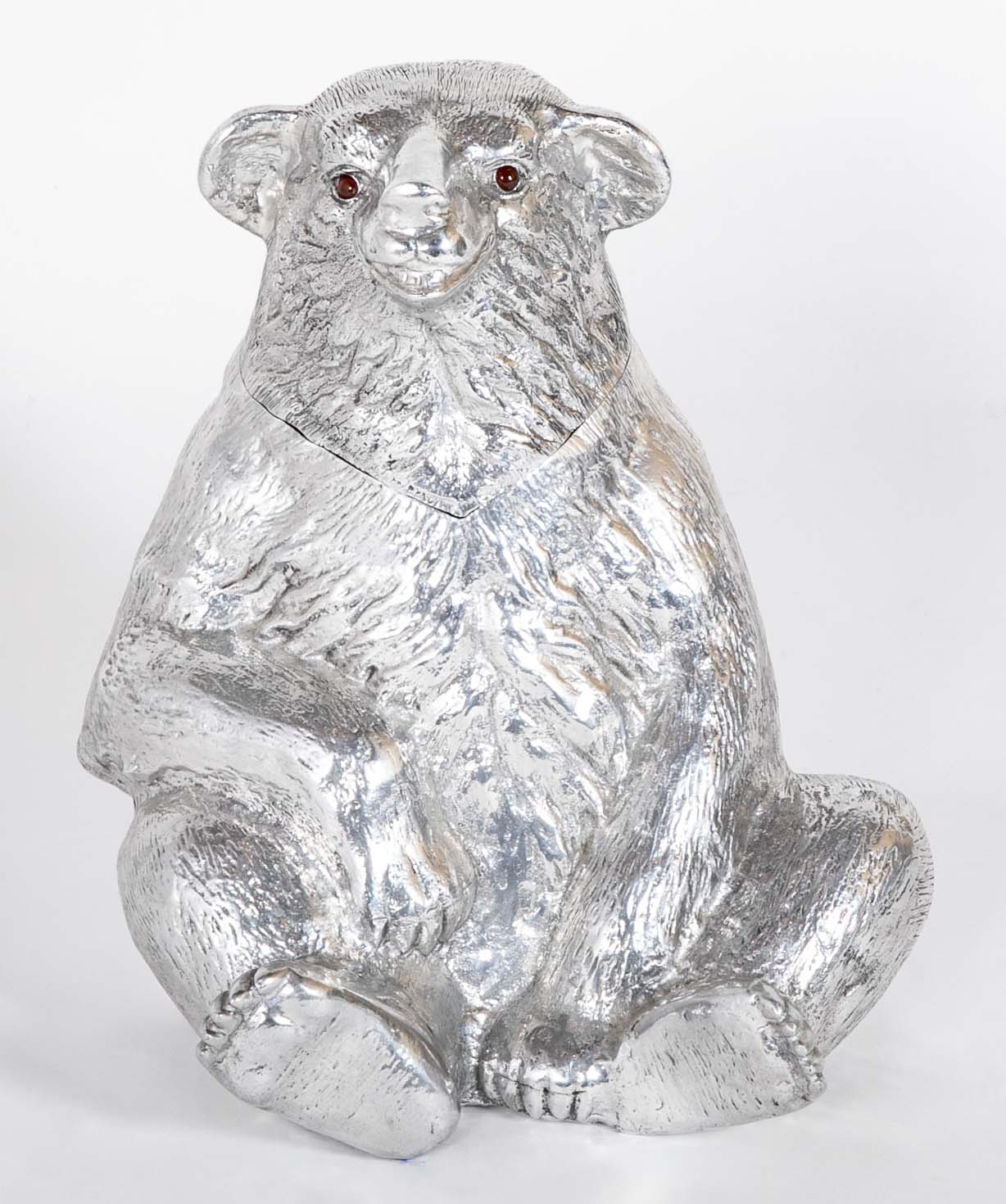 Arthur Court Seated Polar Bear Aluminum Wine Cooler - Two Available