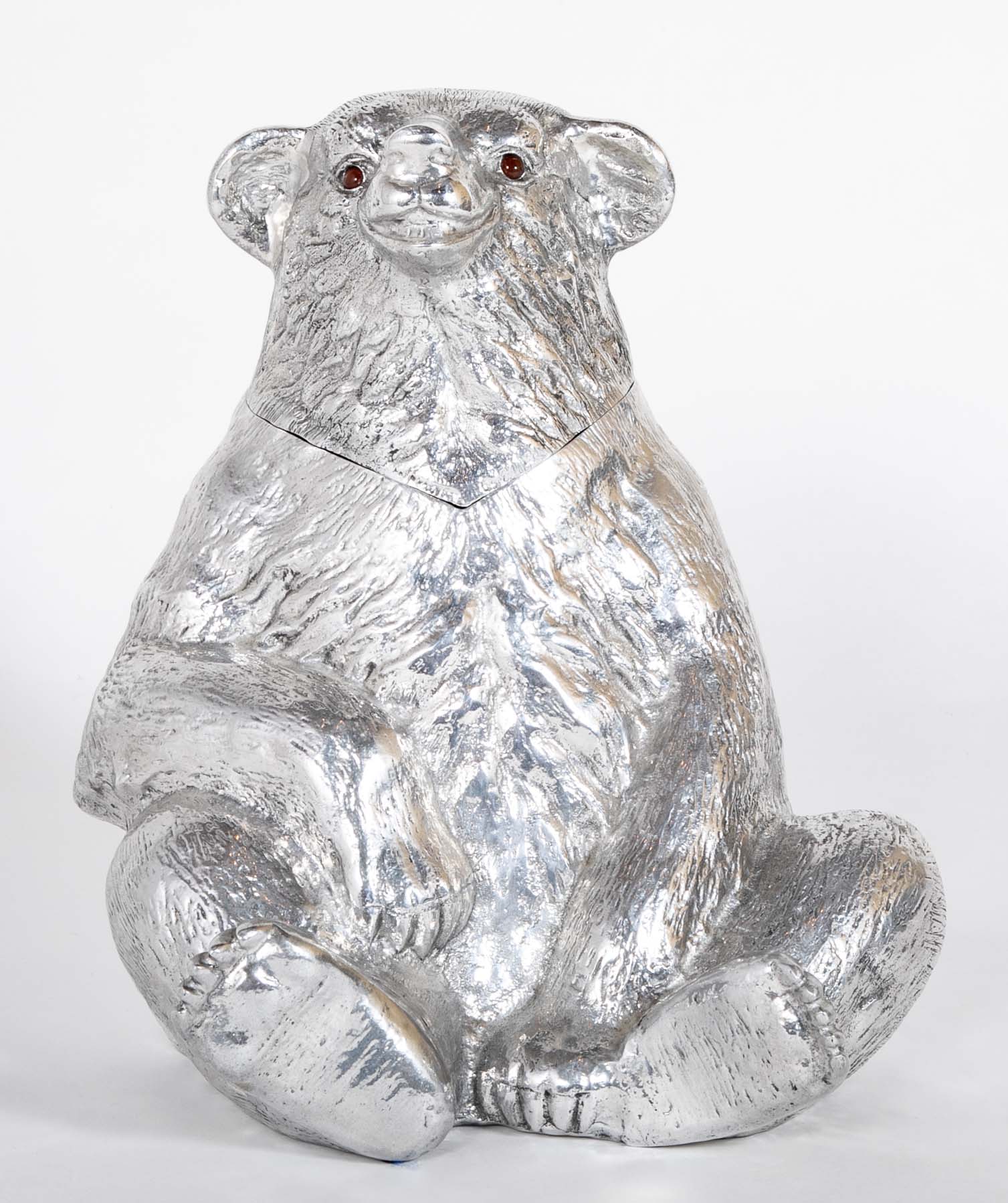 Arthur Court Seated Polar Bear Aluminum Wine Cooler - Two Available