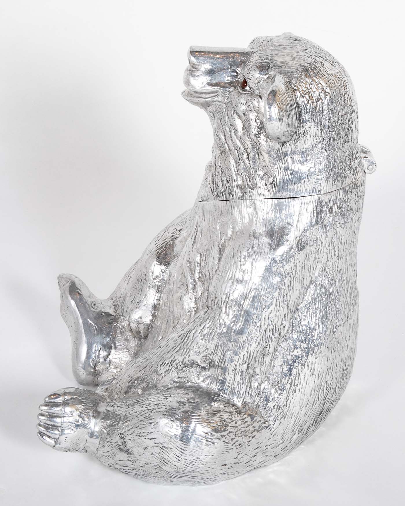 Arthur Court Seated Polar Bear Aluminum Wine Cooler - Two Available