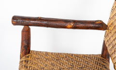 American Handcrafted Woven Rush Loveseat by Old Hickory Furniture