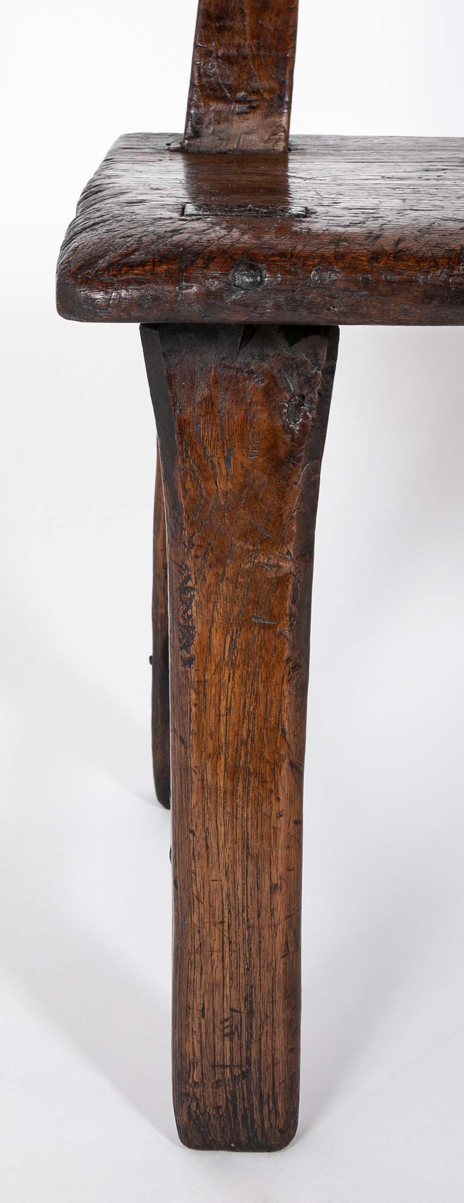 English 19th Century Plank Seat Joined Elm Bench