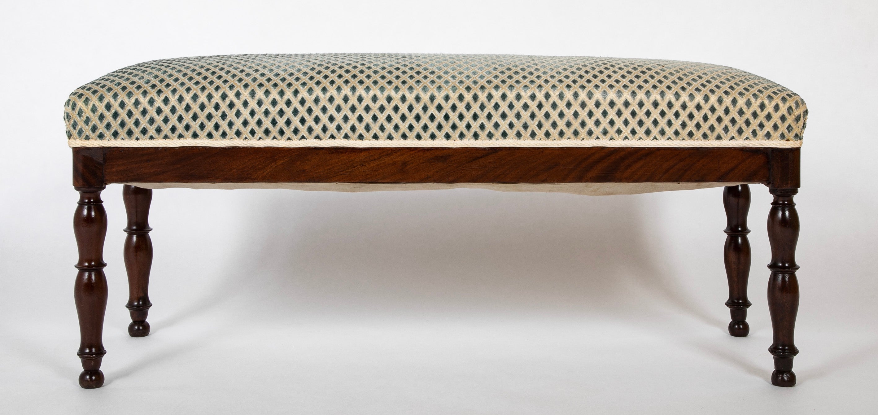 A Louis Philippe Mahogany Upholstered Bench