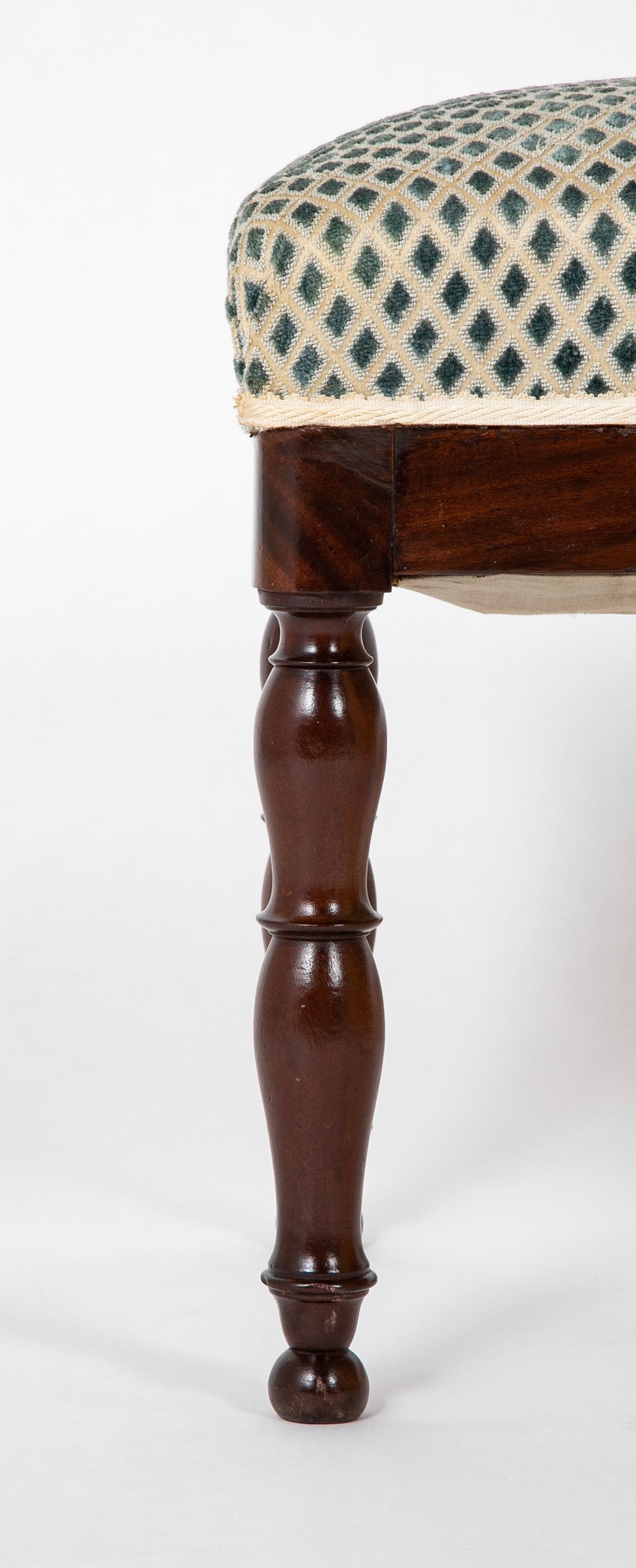 A Louis Philippe Mahogany Upholstered Bench