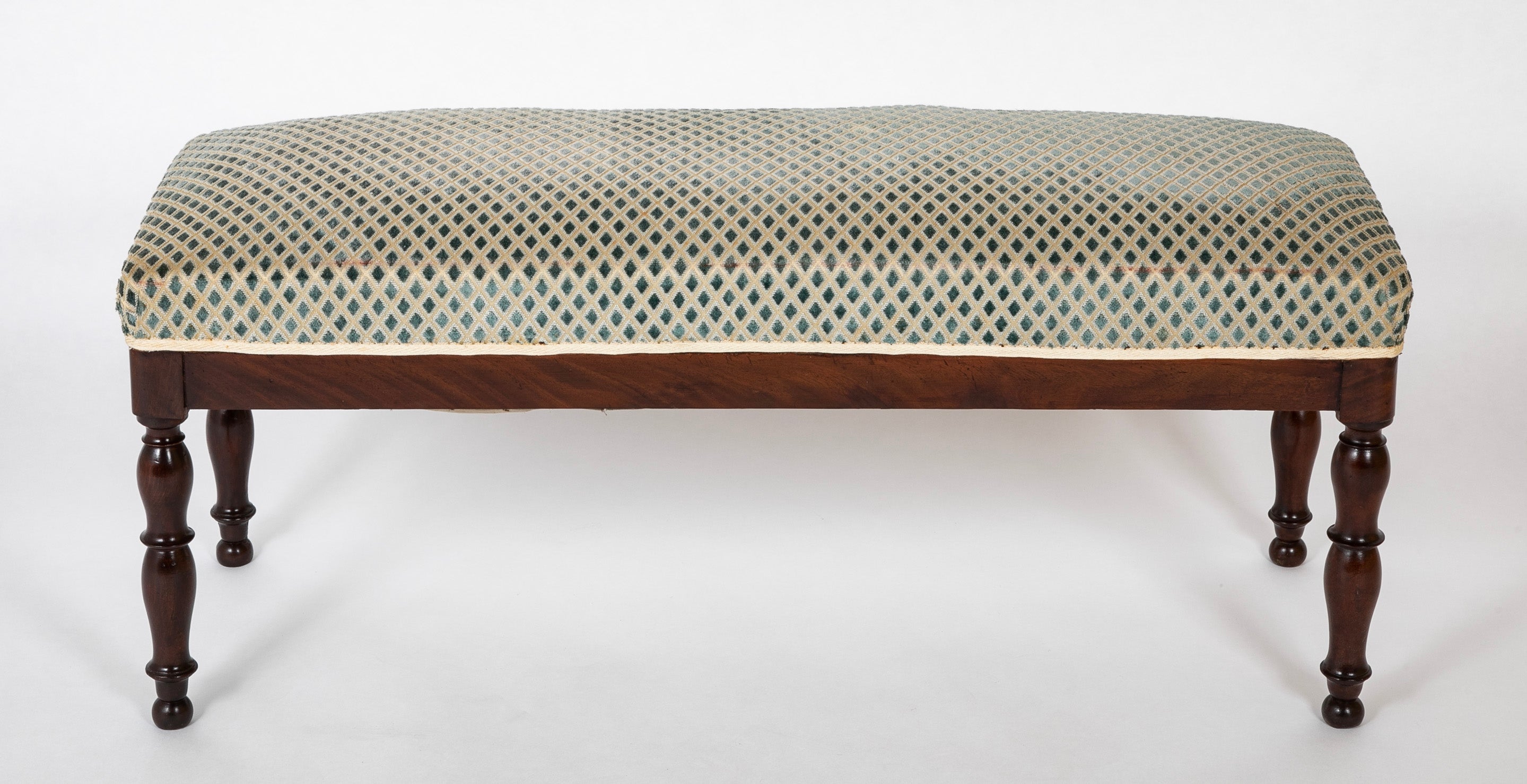 A Louis Philippe Mahogany Upholstered Bench
