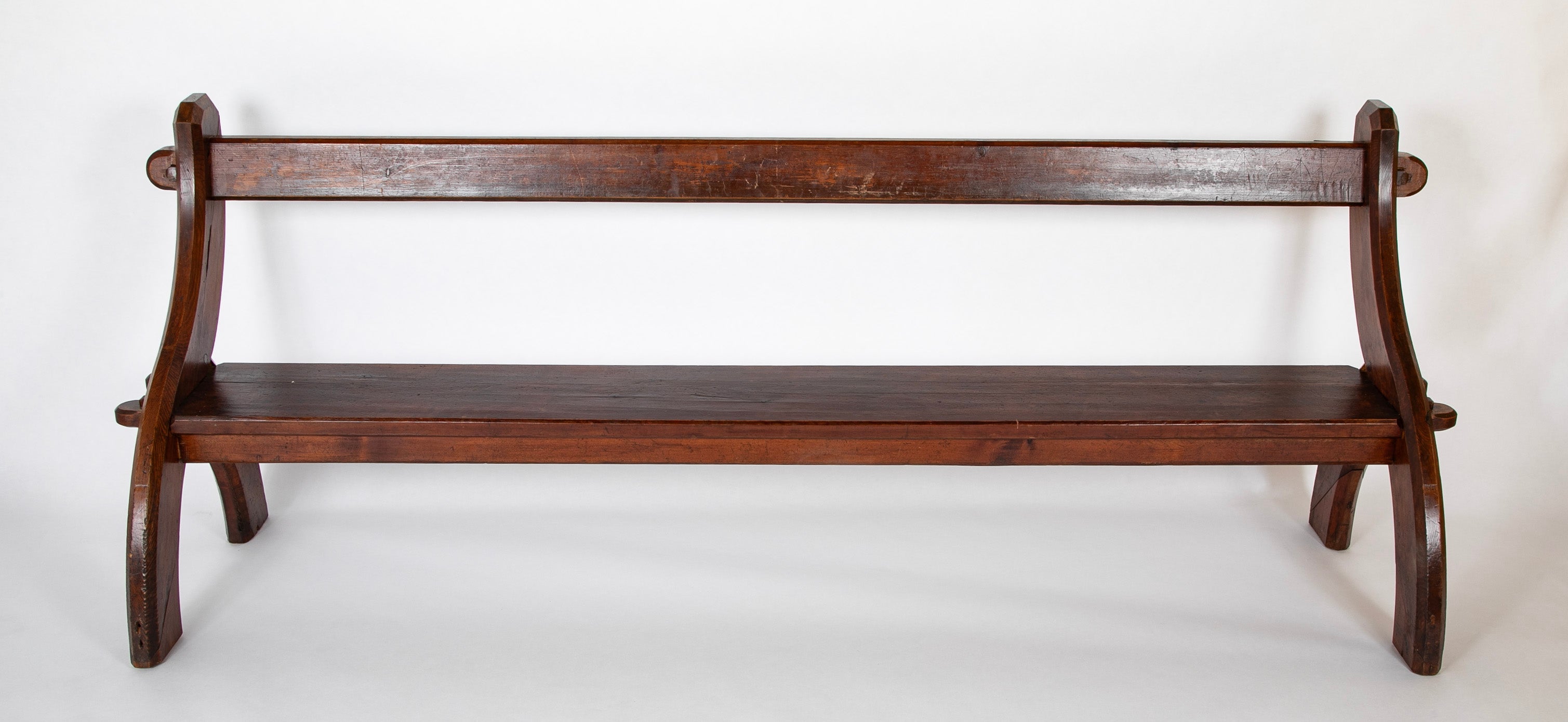19th Century English Pine Bench with Back by E. W. Godwin