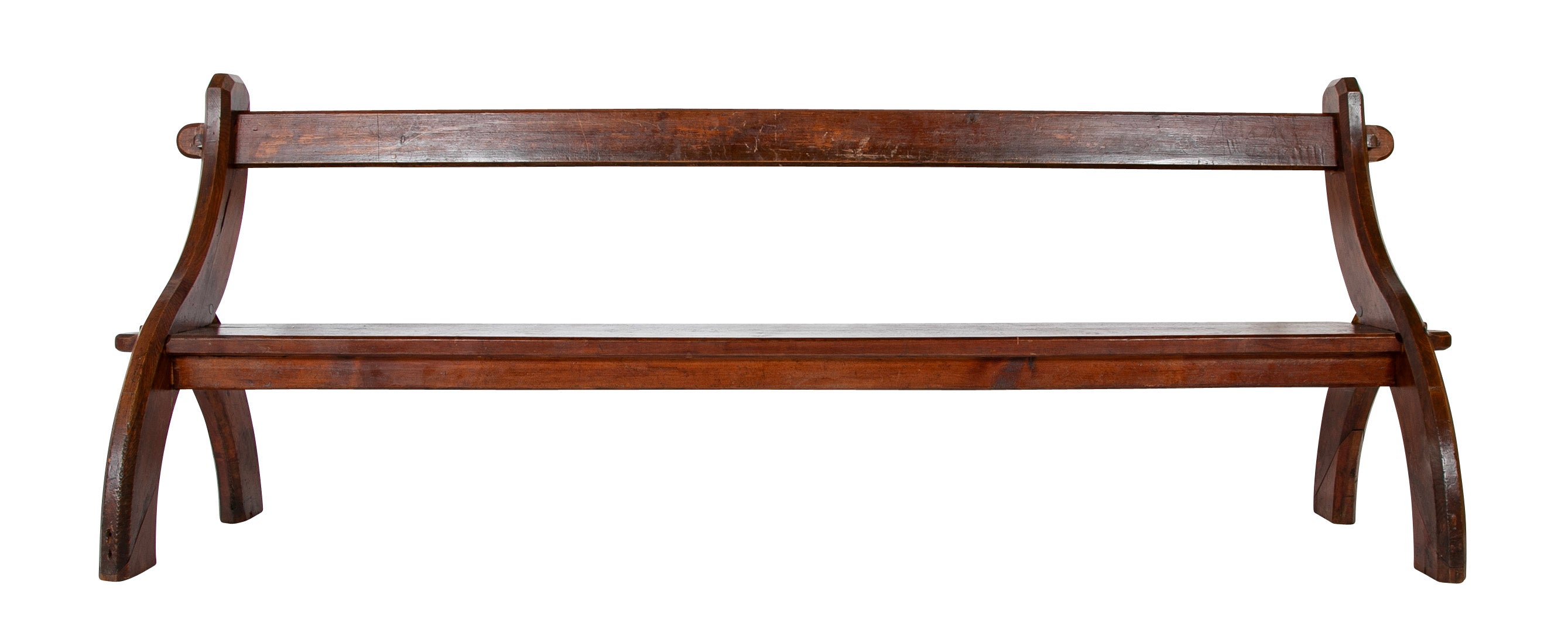19th Century English Pine Bench with Back by E. W. Godwin