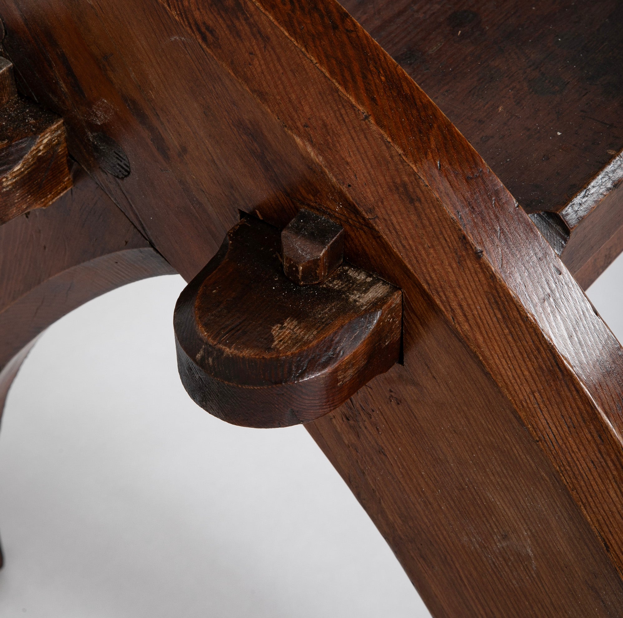19th Century English Pine Bench with Back by E. W. Godwin