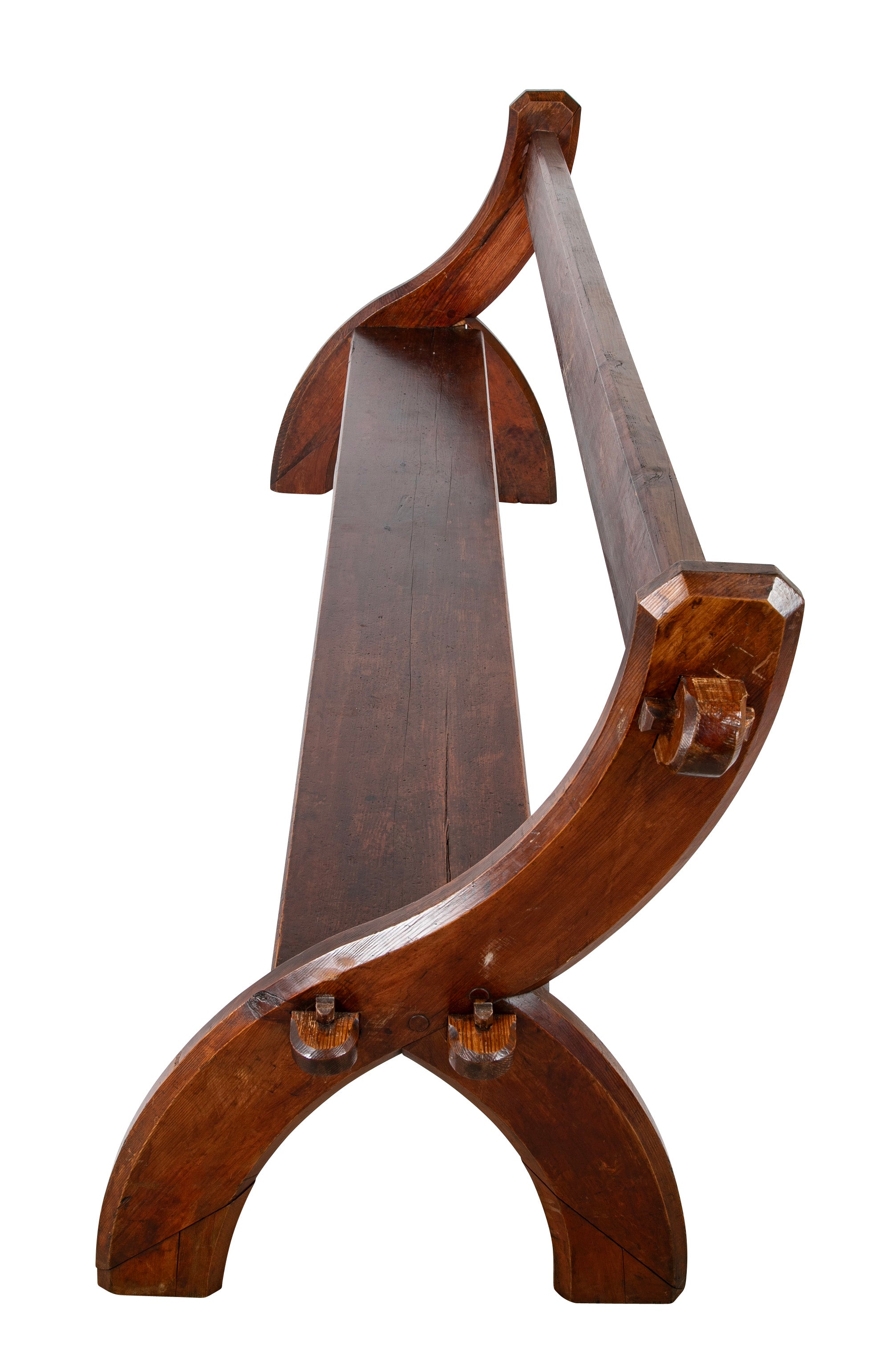 19th Century English Pine Bench with Back by E. W. Godwin