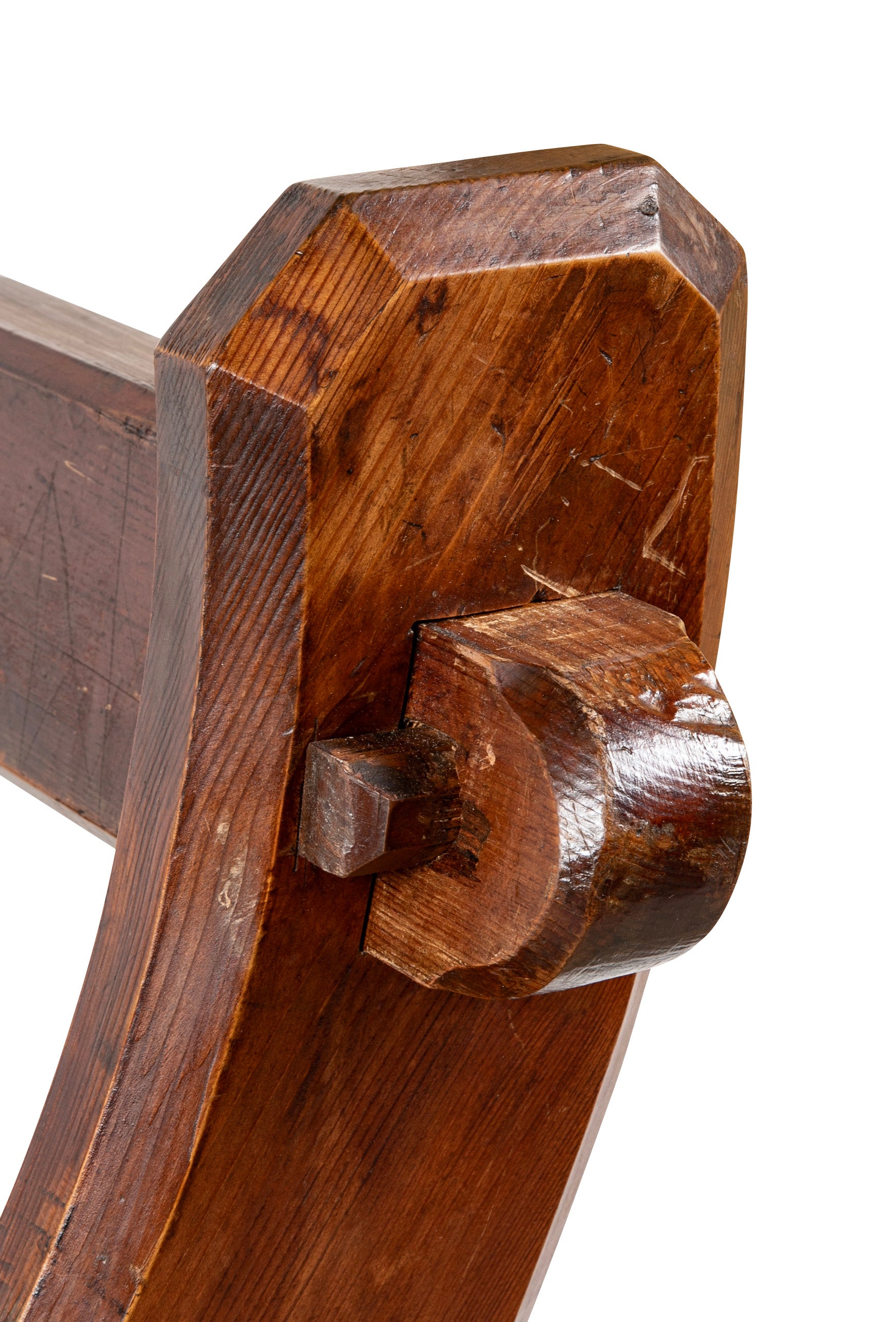 19th Century English Pine Bench with Back by E. W. Godwin