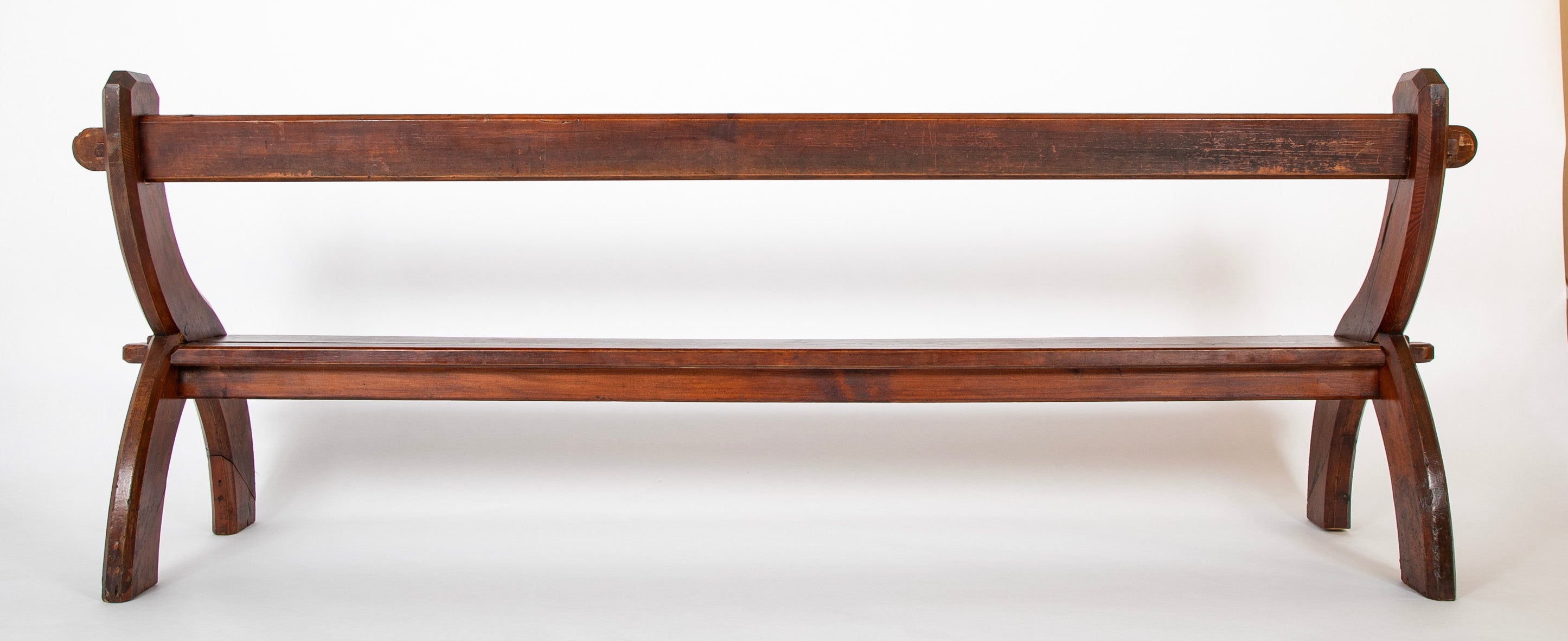 19th Century English Pine Bench with Back by E. W. Godwin