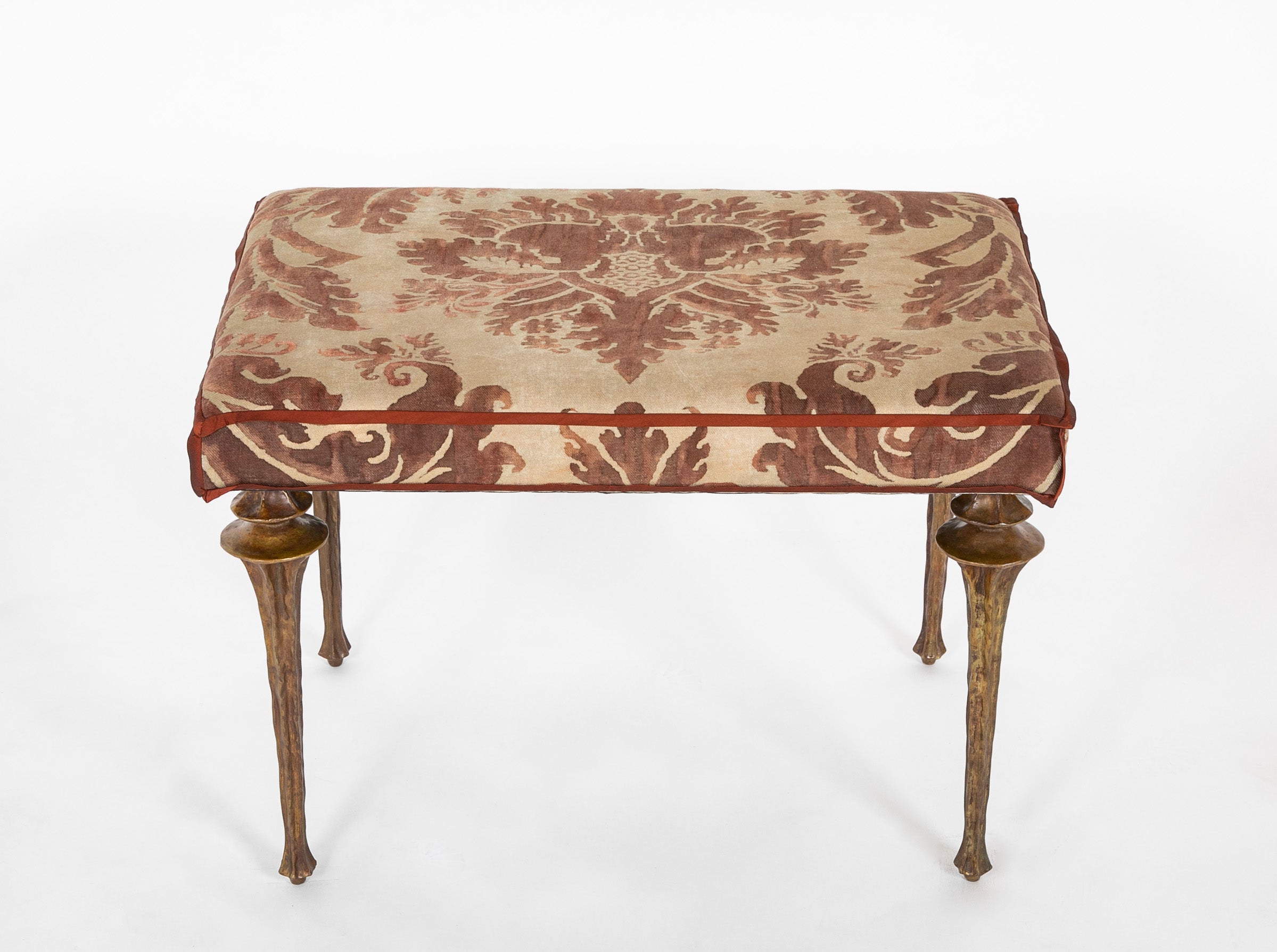 A Fortuny Upholstered Bench by Marc Bankowsky