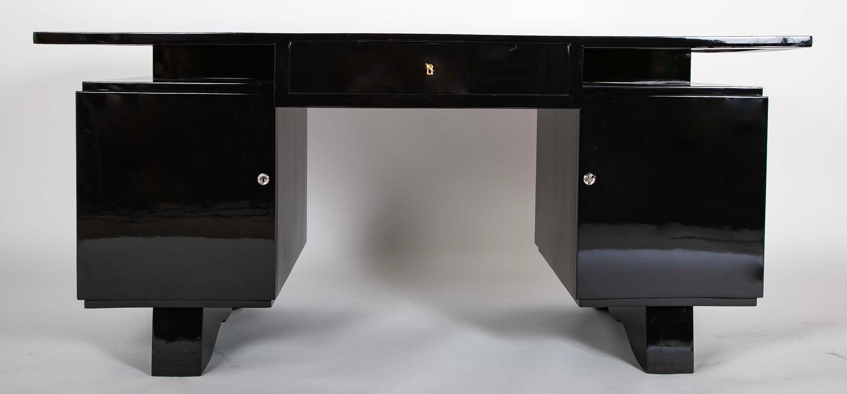 A 20th Century French Black Lacquer Desk