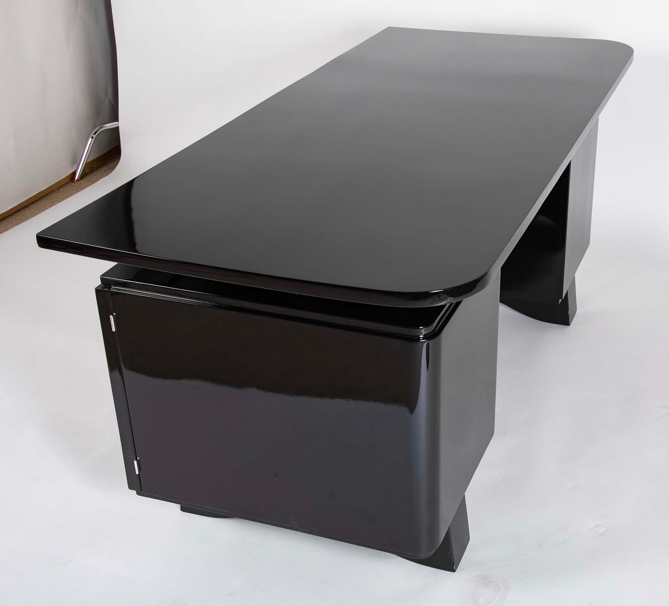 A 20th Century French Black Lacquer Desk