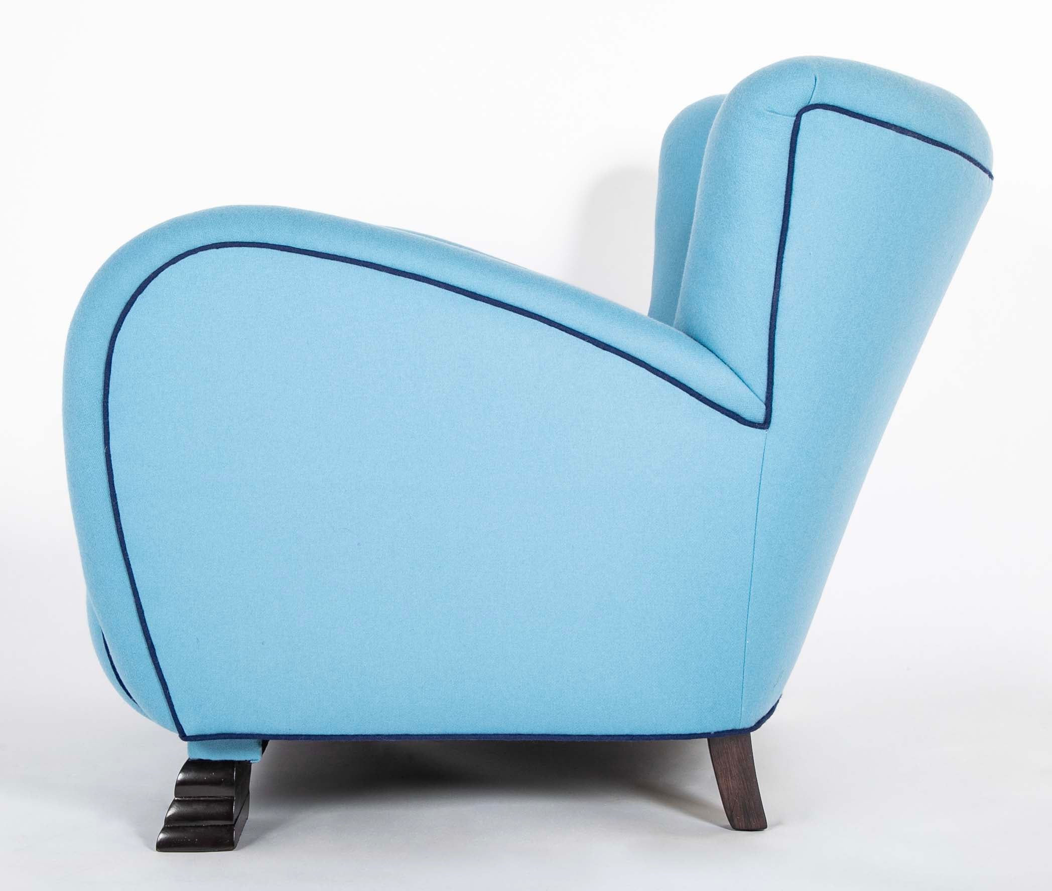Danish Armchair Upholstered in Holland & Sherry Fabric