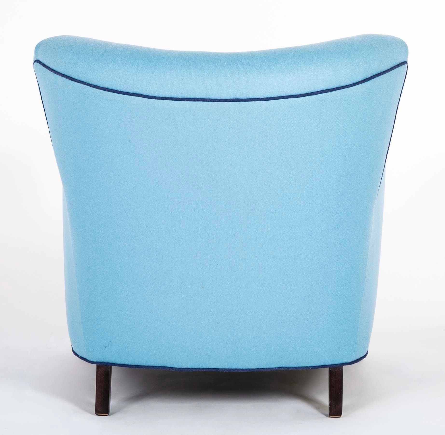 Danish Armchair Upholstered in Holland & Sherry Fabric