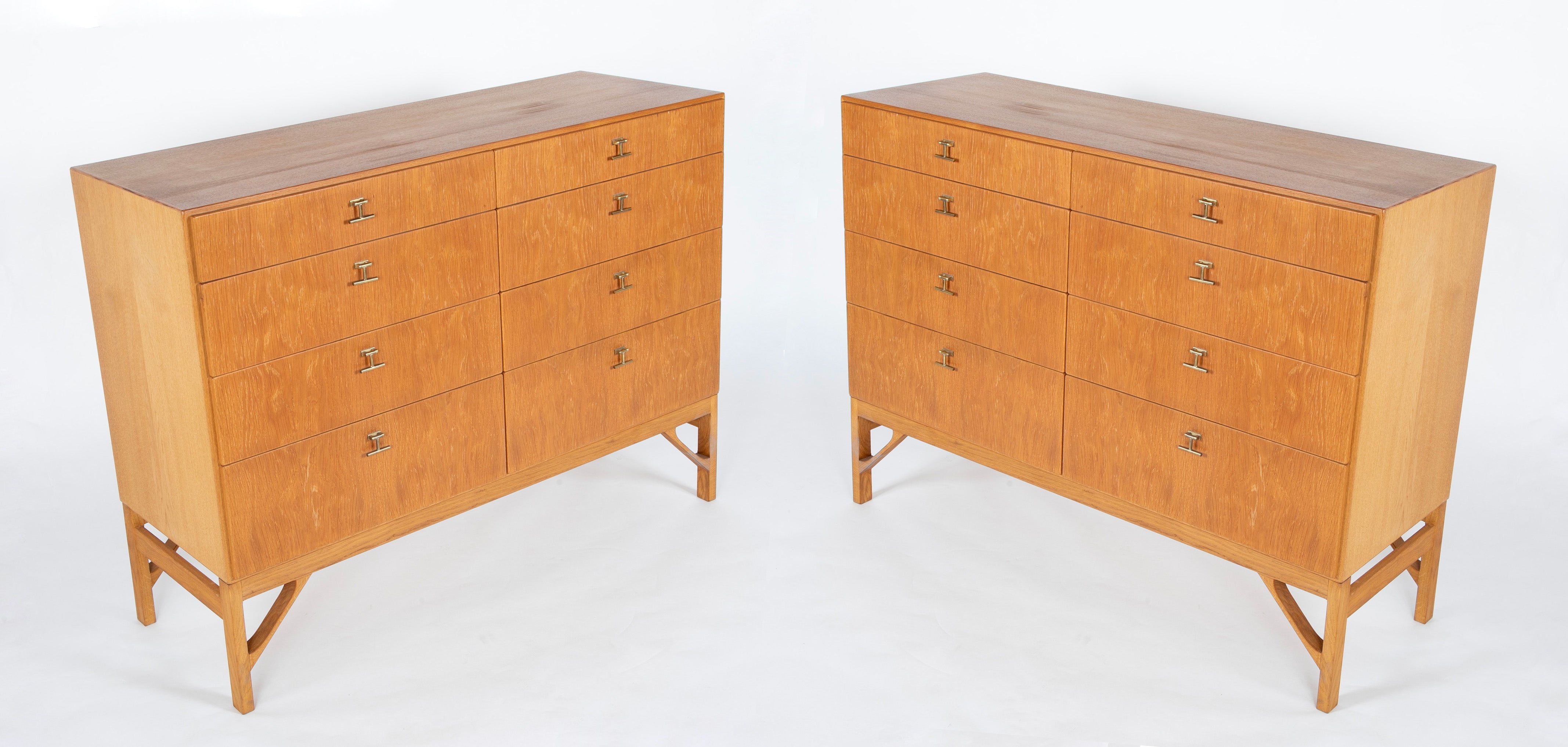 Pair of Borge Mogensen Oak & Brass Chests