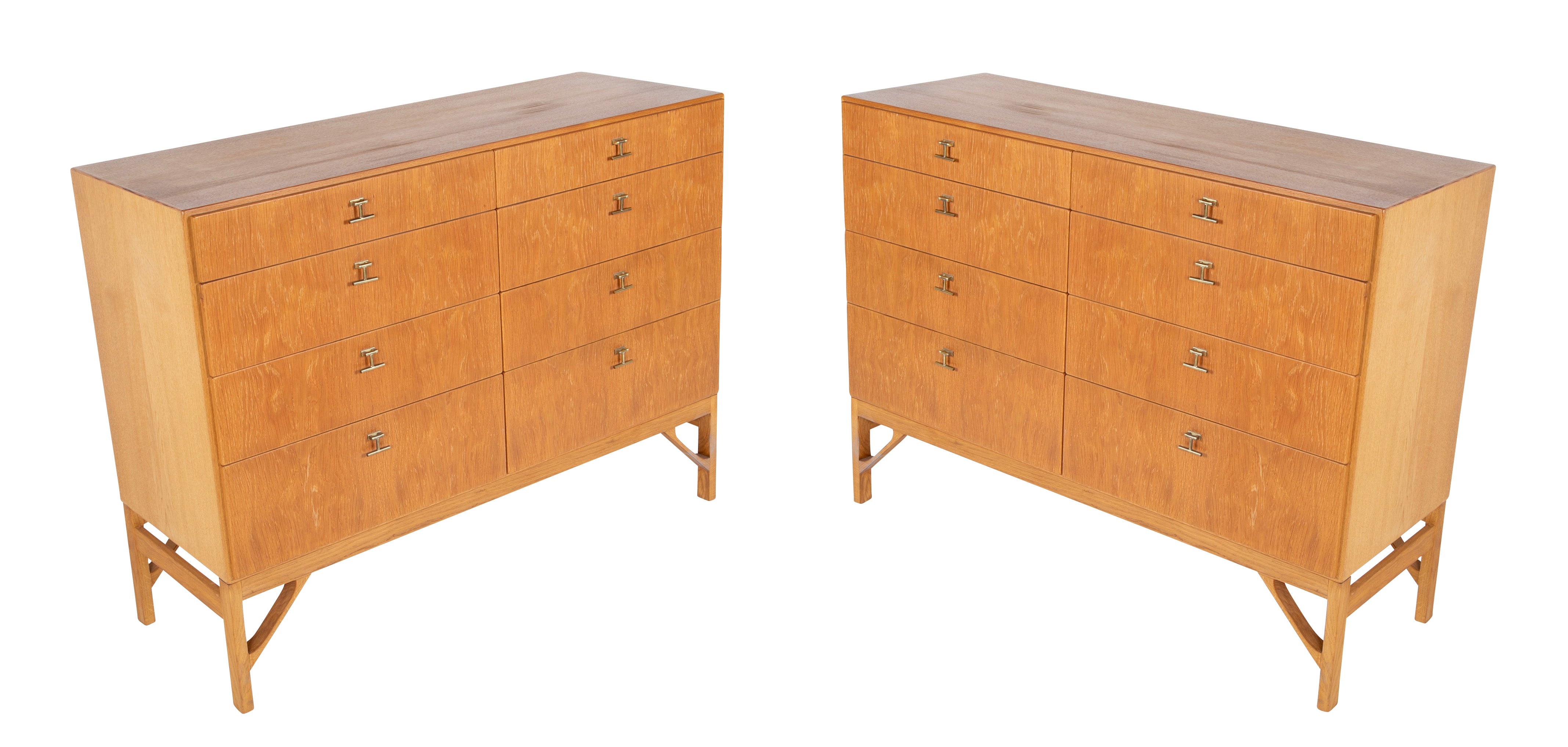 Pair of Borge Mogensen Oak & Brass Chests