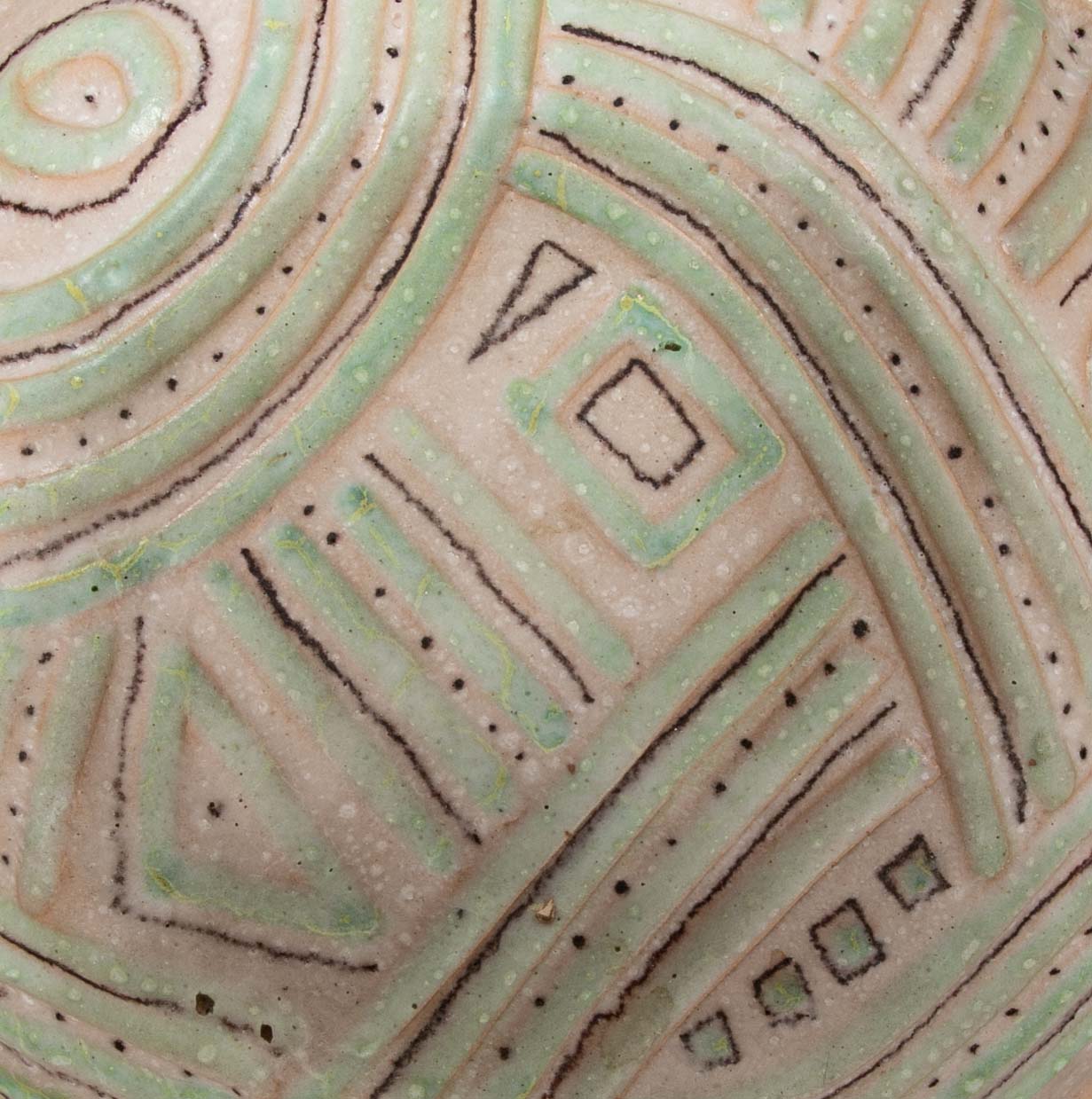 Glazed Ceramic Bowl with Bold Design by Guido Gambone