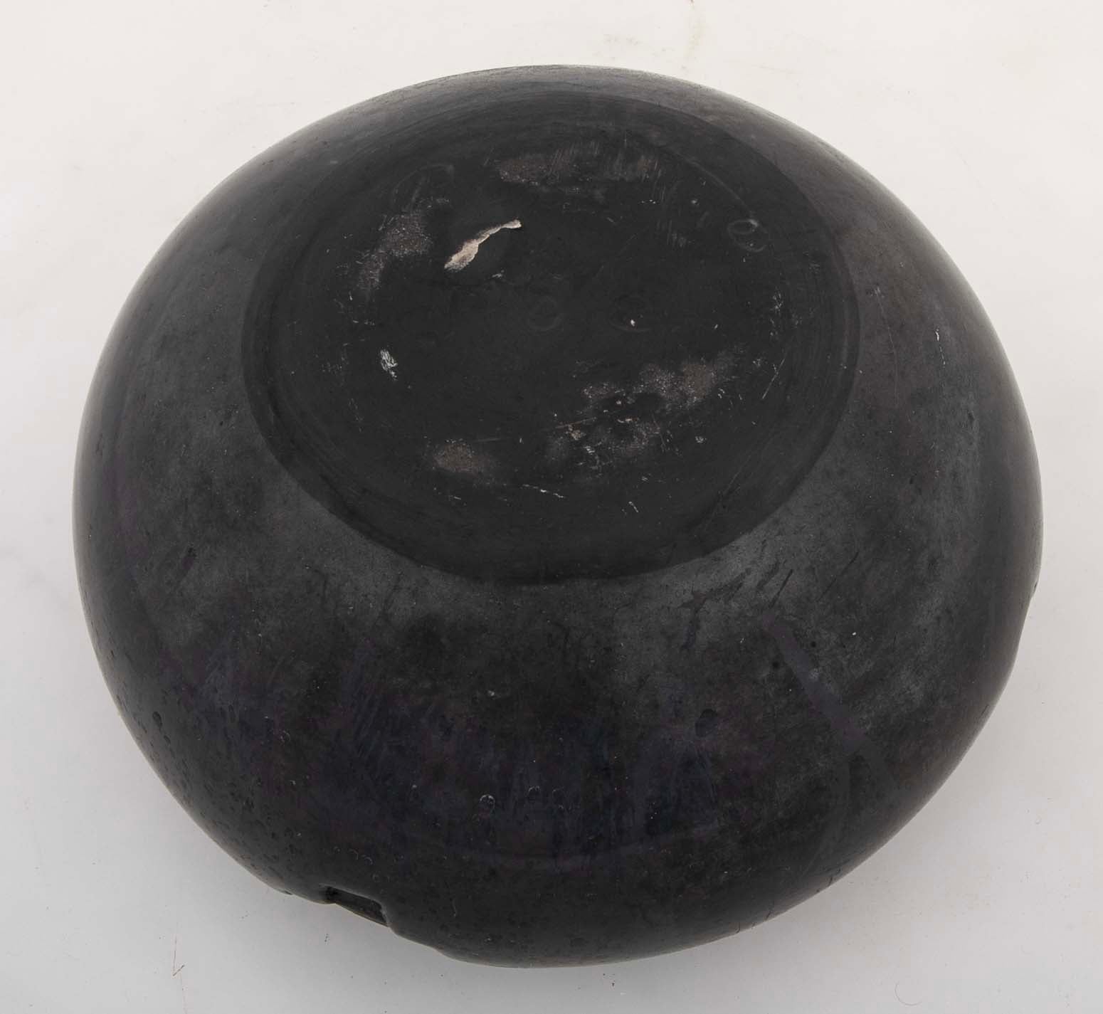Large Carved Blackware Bowl by Rosalie and Joe Aguilar