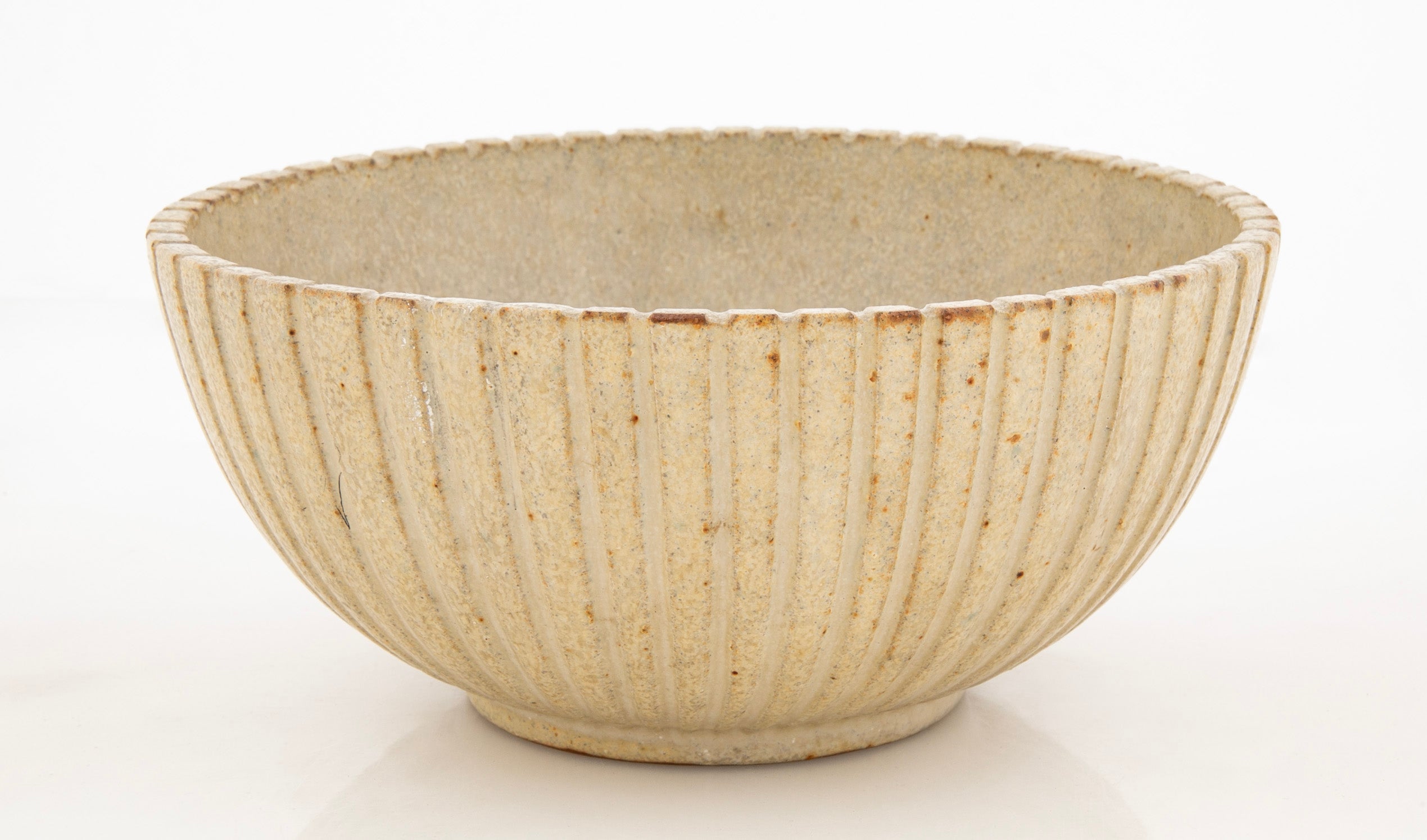 Arne Bang Cream Colored Round Stoneware Bowl