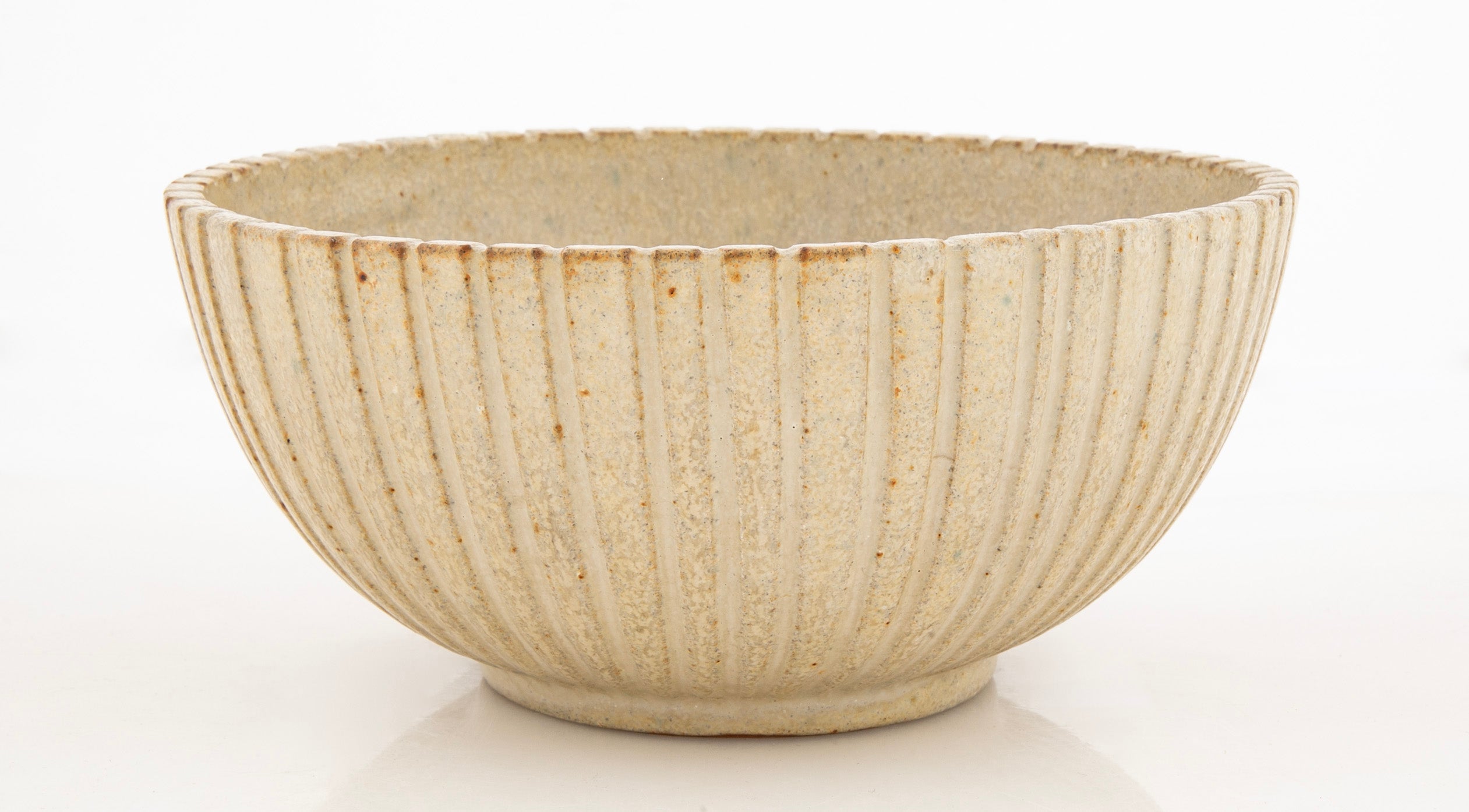 Arne Bang Cream Colored Round Stoneware Bowl
