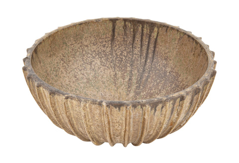 Arne Bang Brown Glazed Bowl with Exterior Ribbing