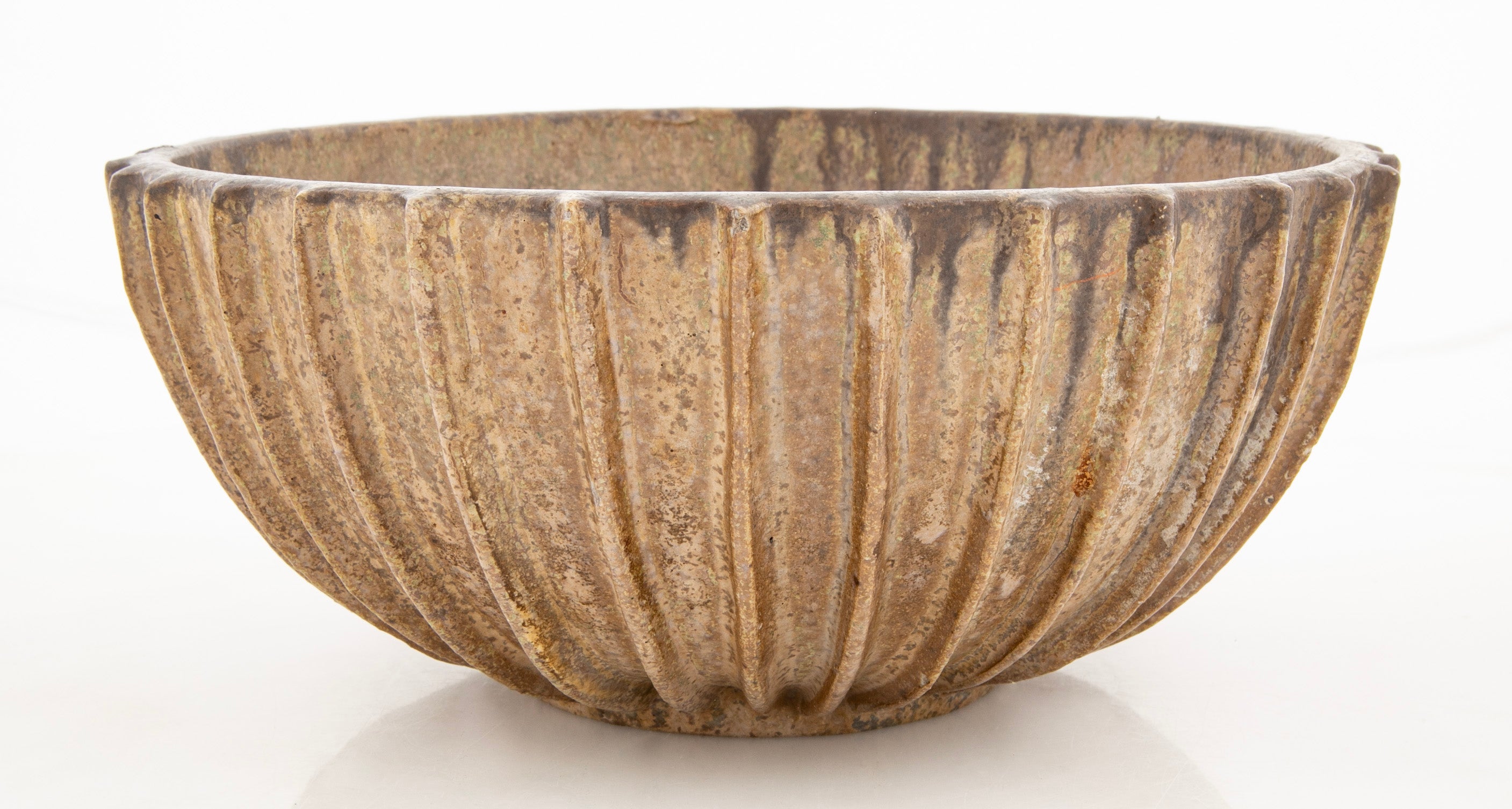 Arne Bang Brown Glazed Bowl with Exterior Ribbing