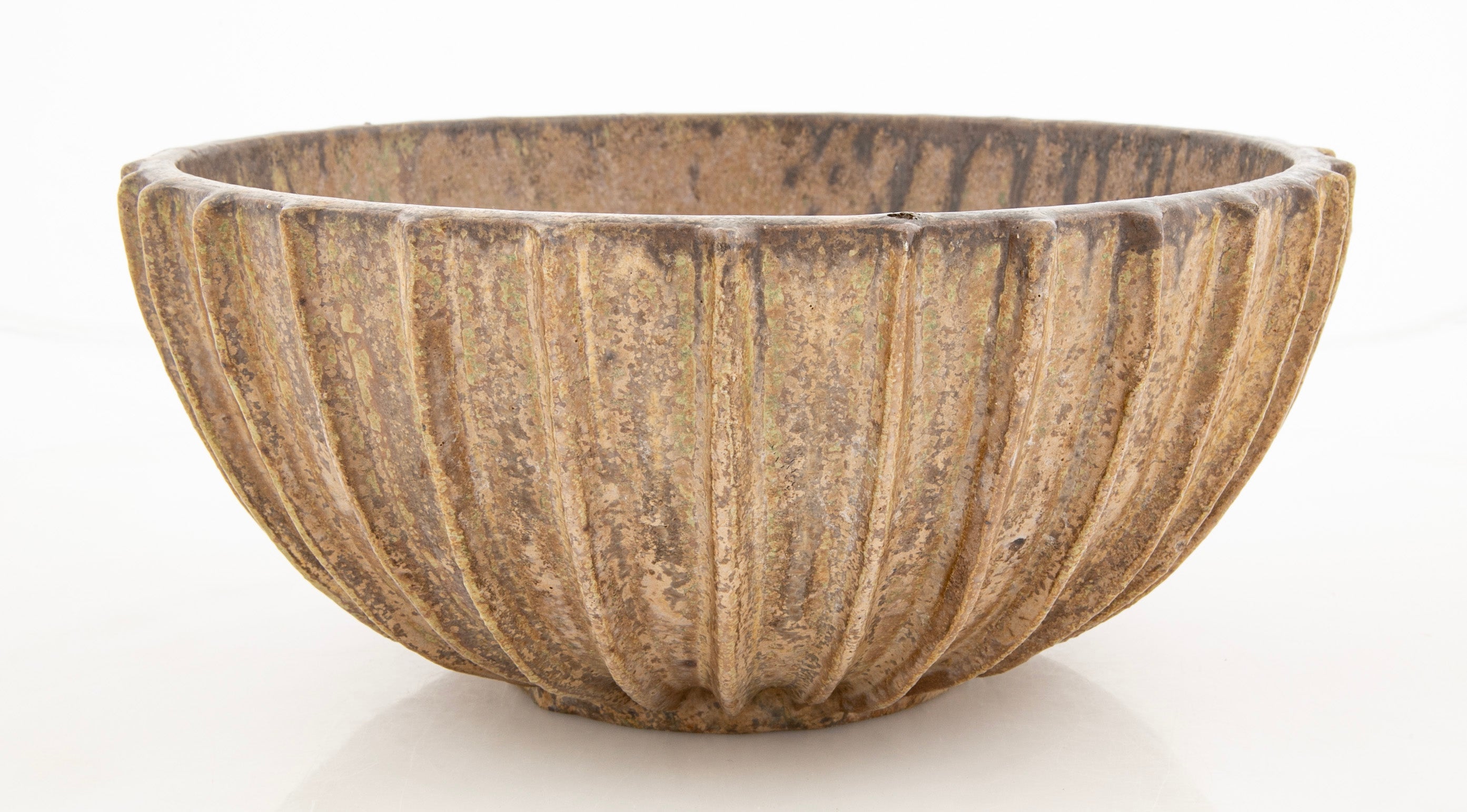 Arne Bang Brown Glazed Bowl with Exterior Ribbing
