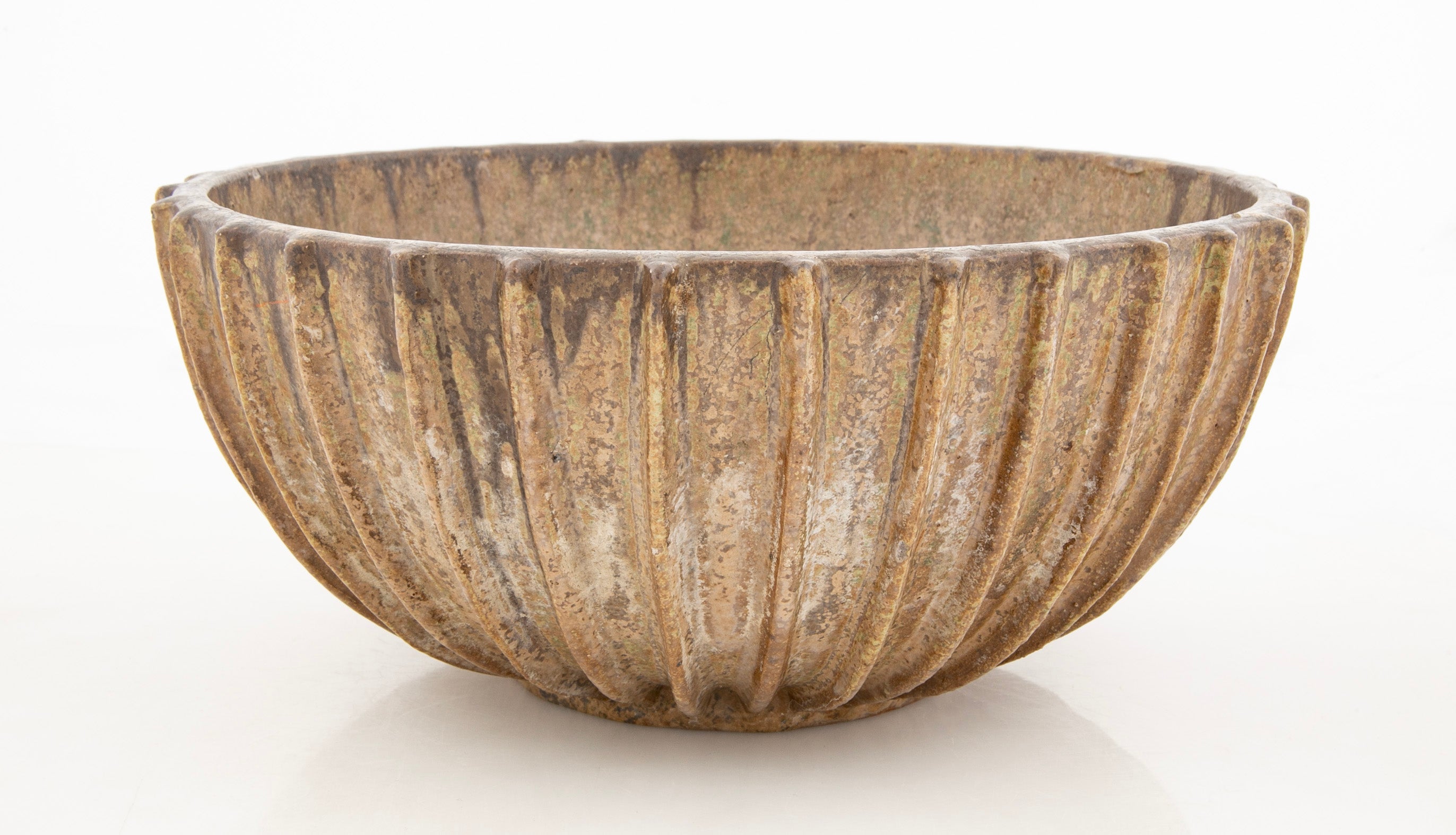 Arne Bang Brown Glazed Bowl with Exterior Ribbing