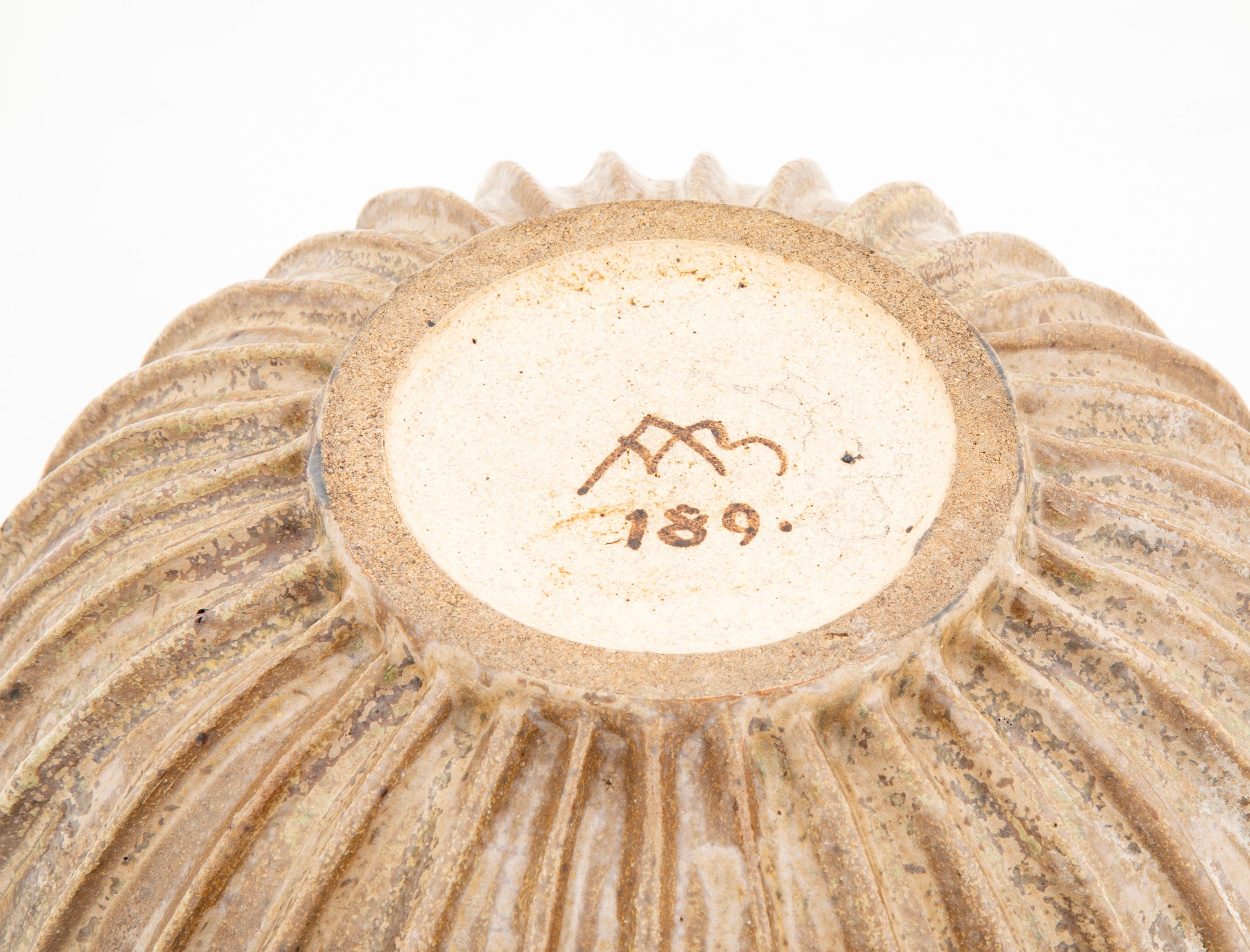 Arne Bang Brown Glazed Bowl with Exterior Ribbing