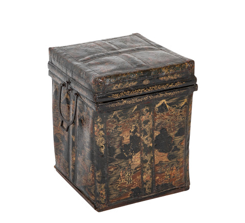 19th Century Chinese Travel Chest of Gilt Lacquer