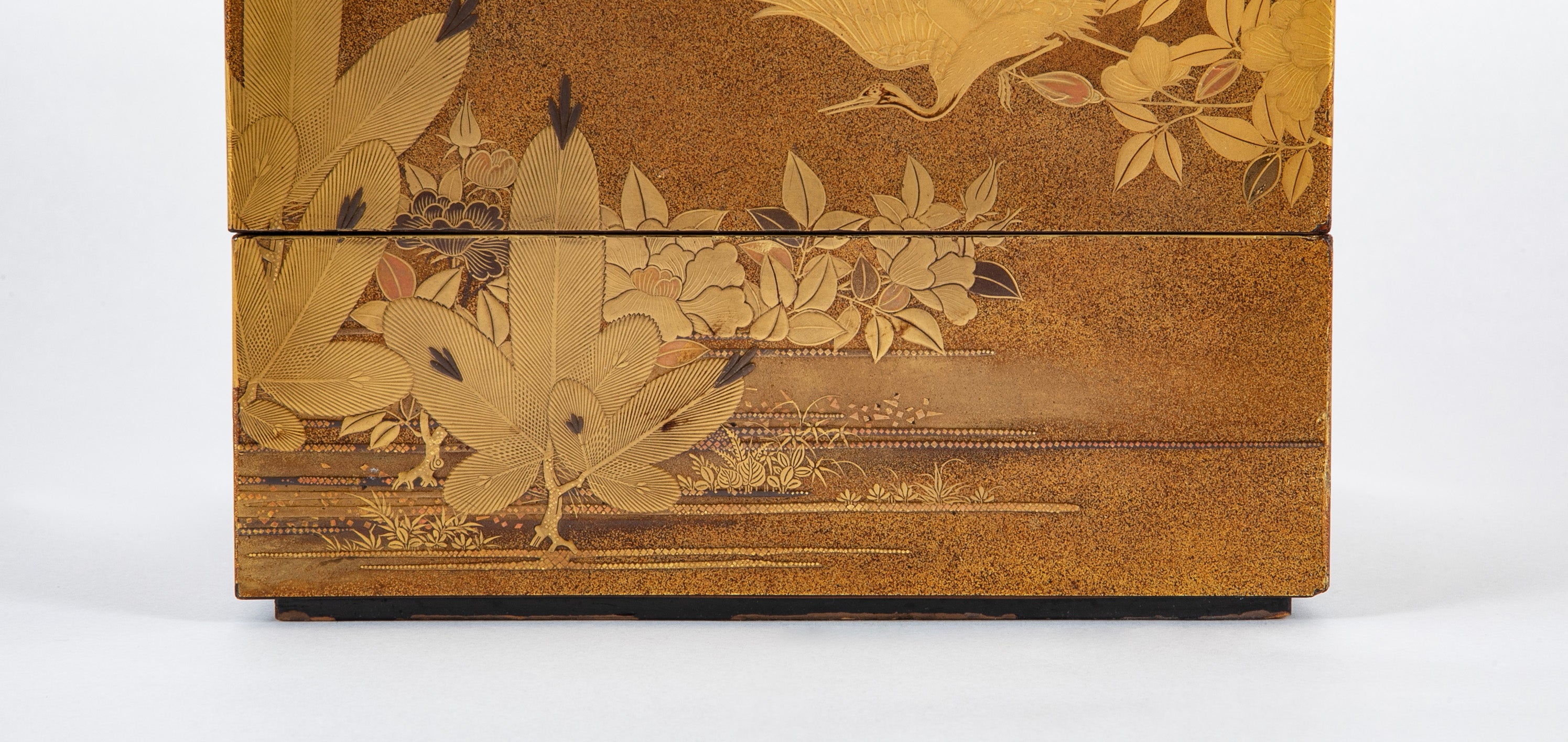 Three Tier Japanese Jubako Maki-e Lacquer Box