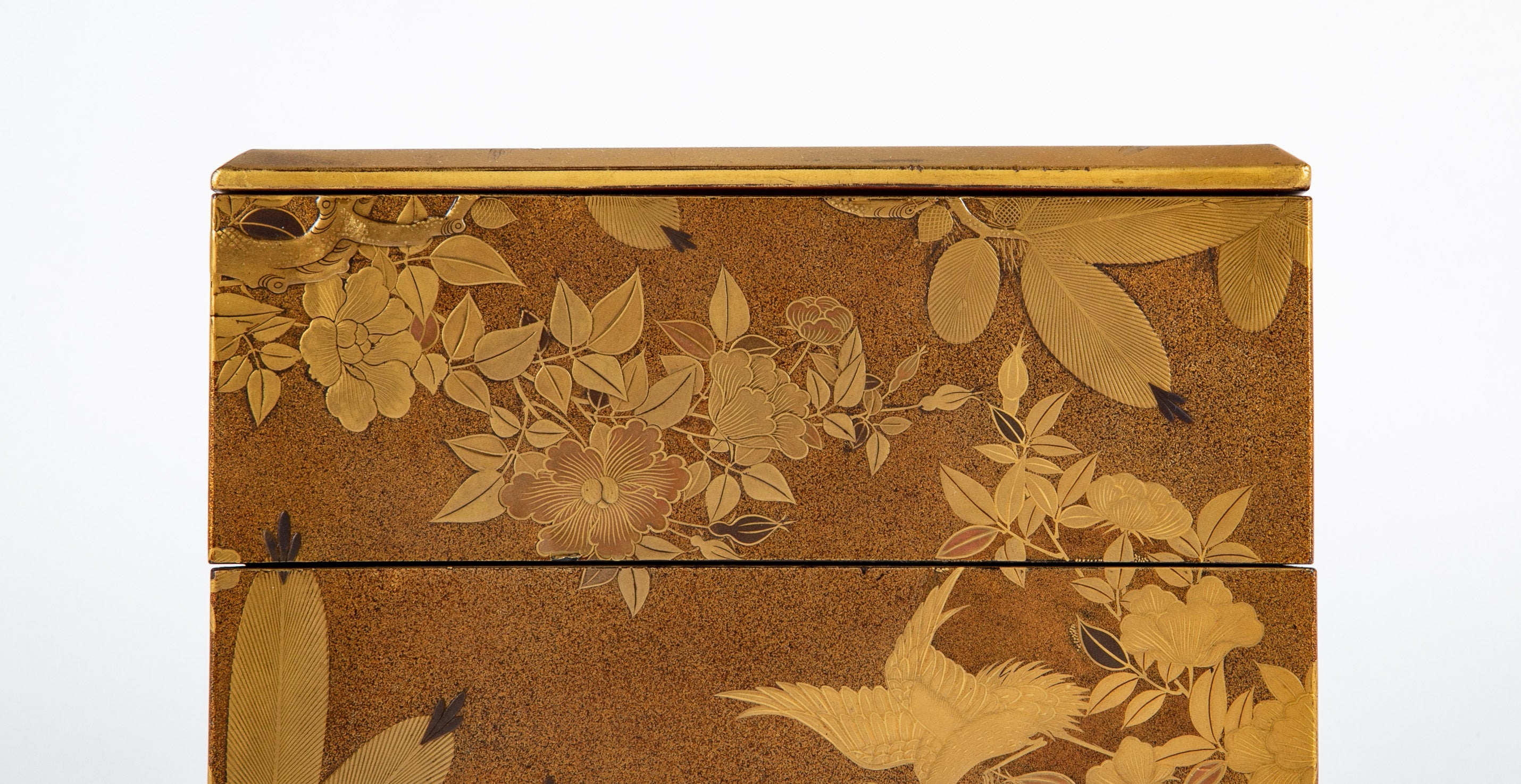 Three Tier Japanese Jubako Maki-e Lacquer Box