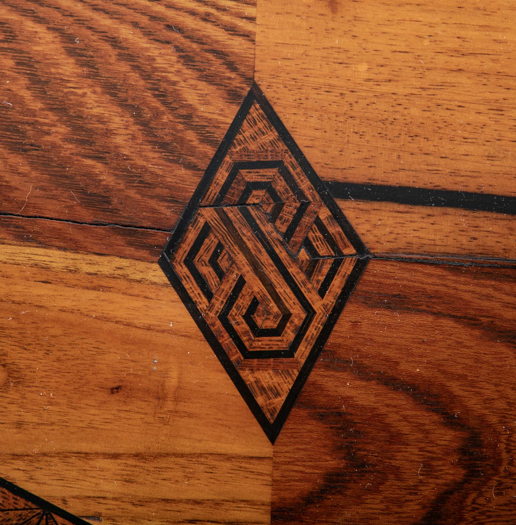Japanese Sarcophagus Form Parquetry Inlaid Work Box