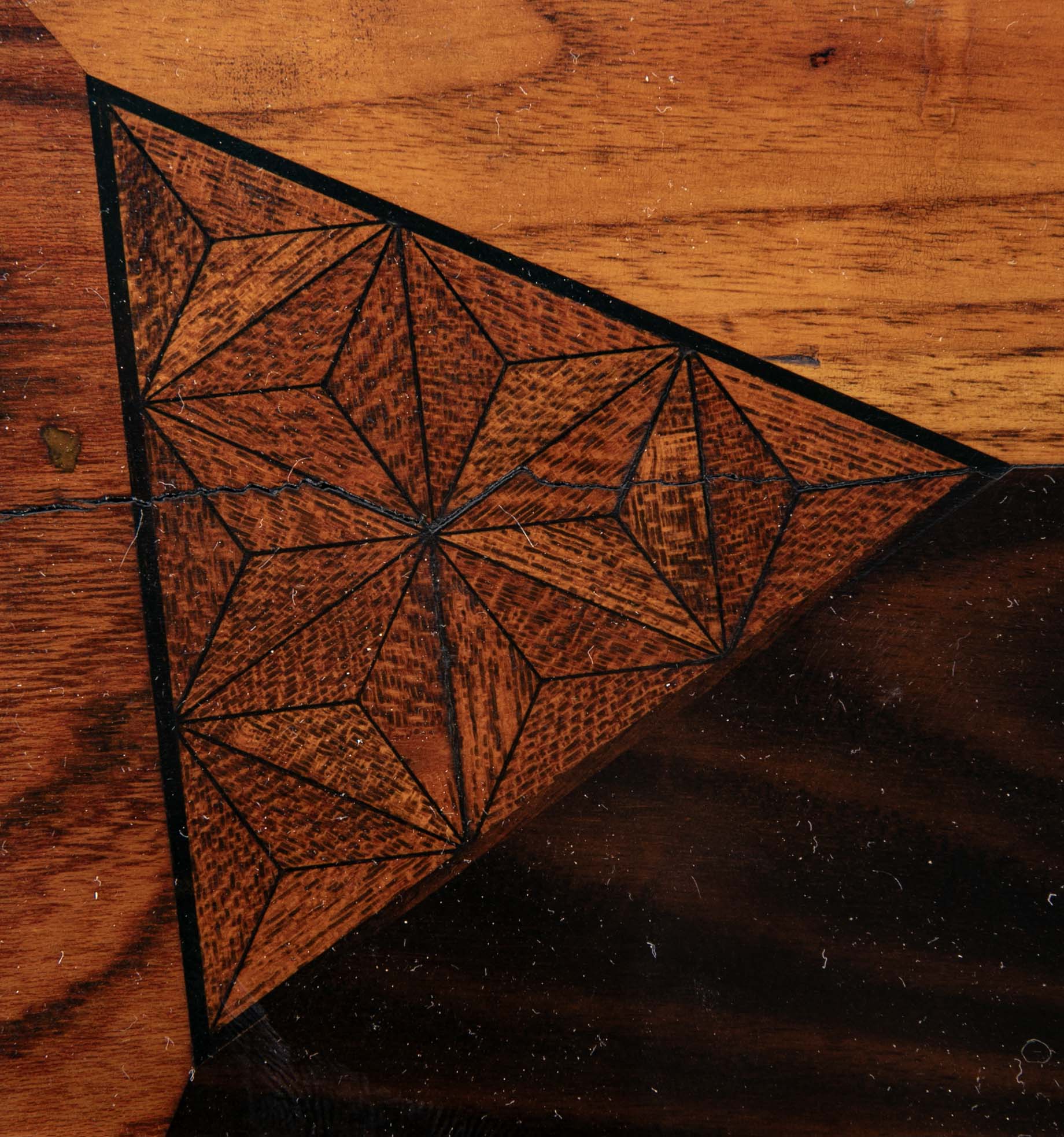 Japanese Sarcophagus Form Parquetry Inlaid Work Box