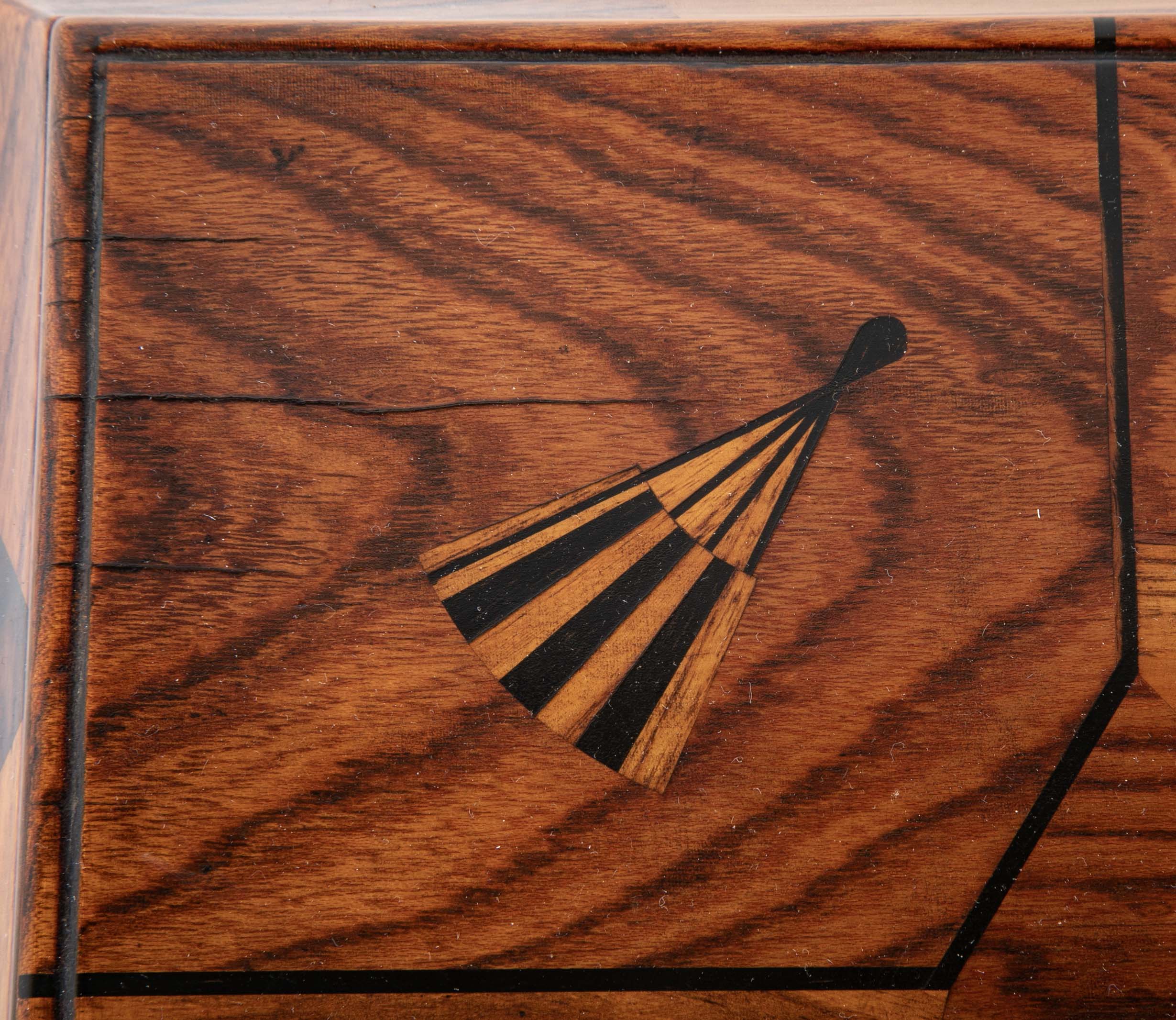 Japanese Sarcophagus Form Parquetry Inlaid Work Box